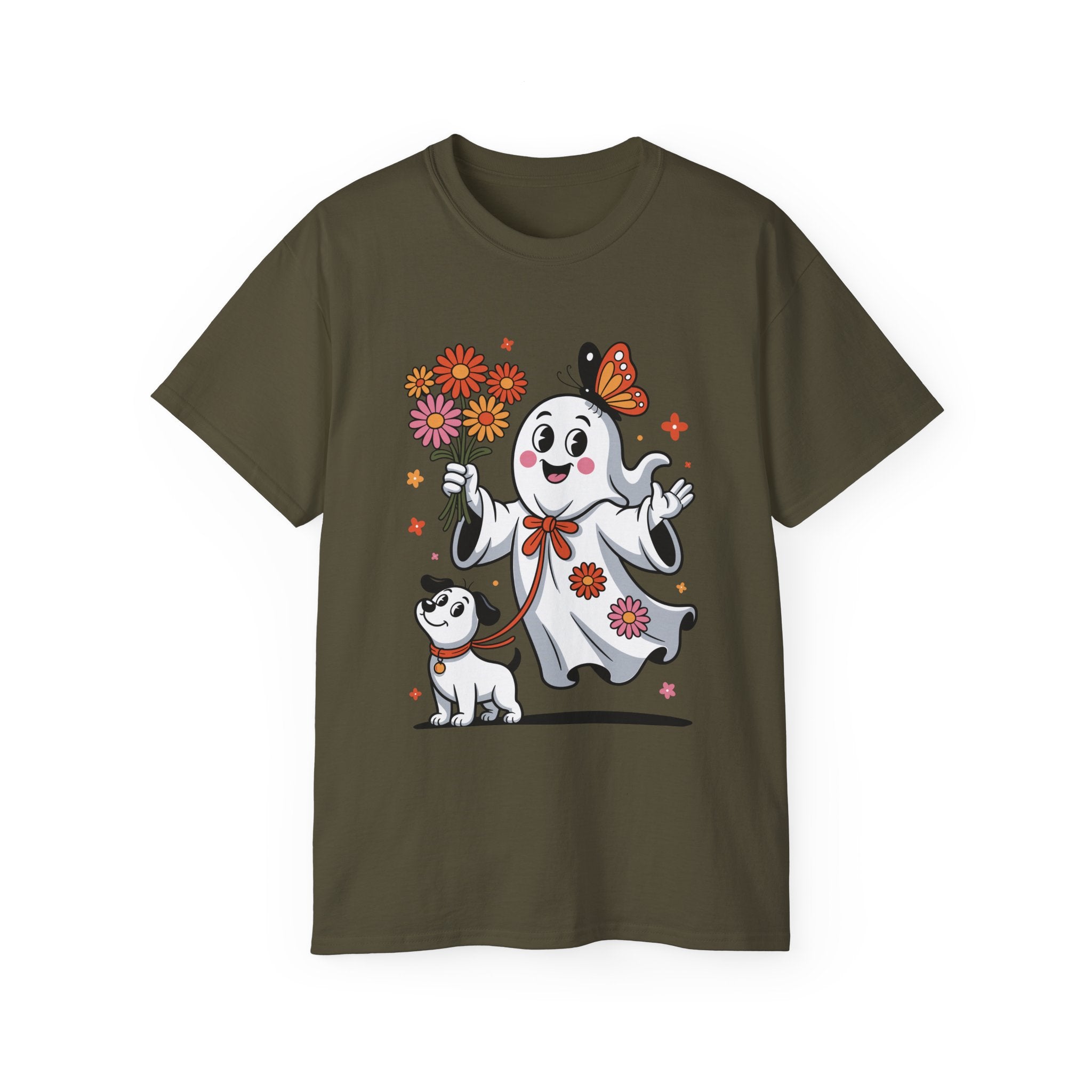 Halloween Ghost Dog Tee - Adorable Design | Gallory Hive