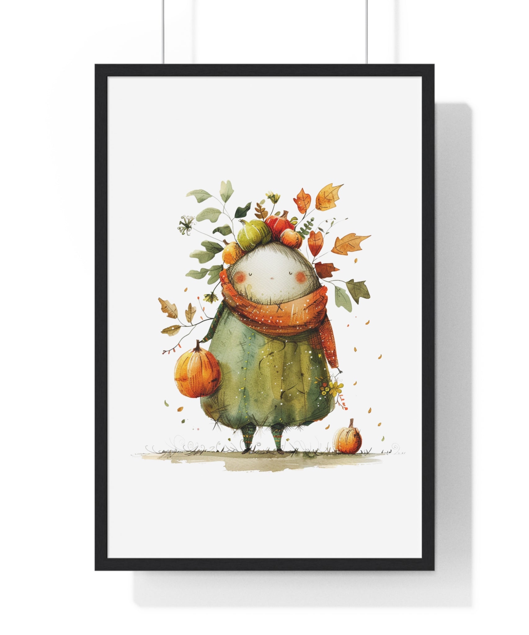 Cozy Autumn Harvest Wooden Framed Wall Art