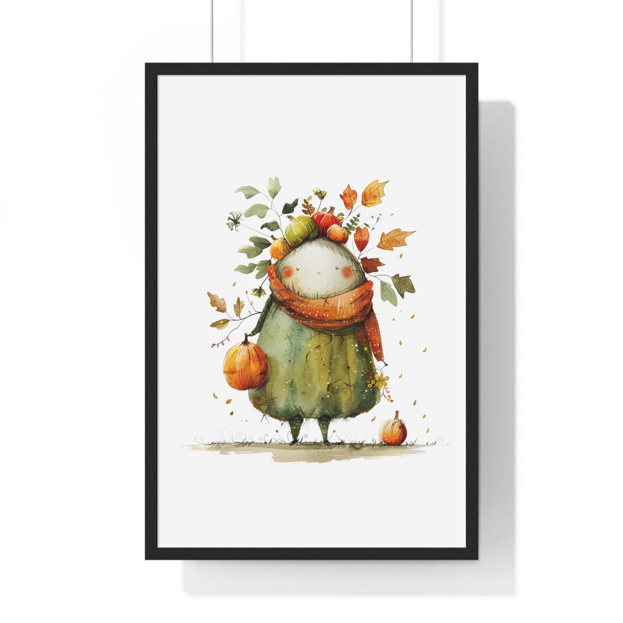 Cozy Autumn Harvest Wooden Framed Wall Art