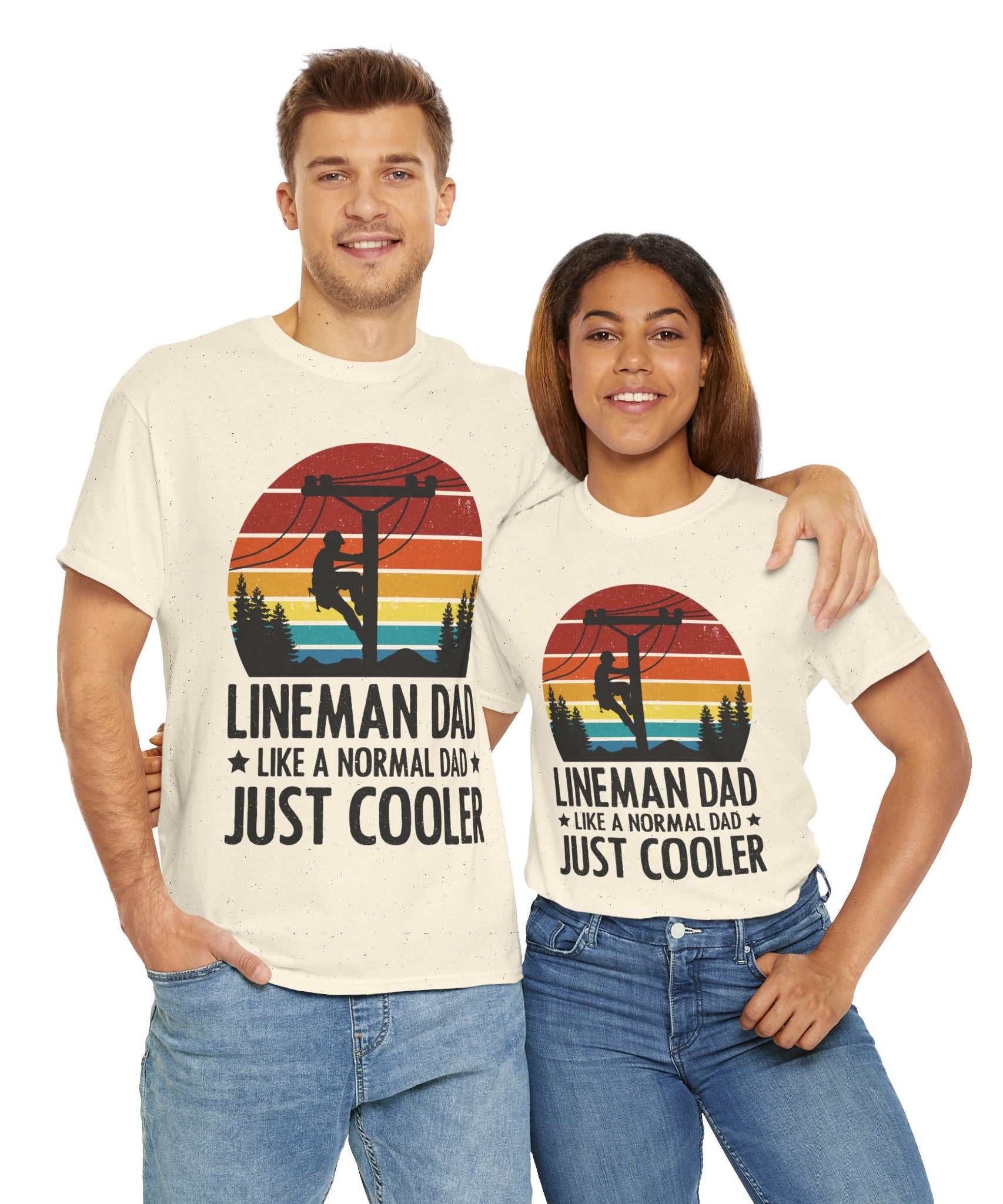 Lineman Tee – Bold Sunset & Power Lines