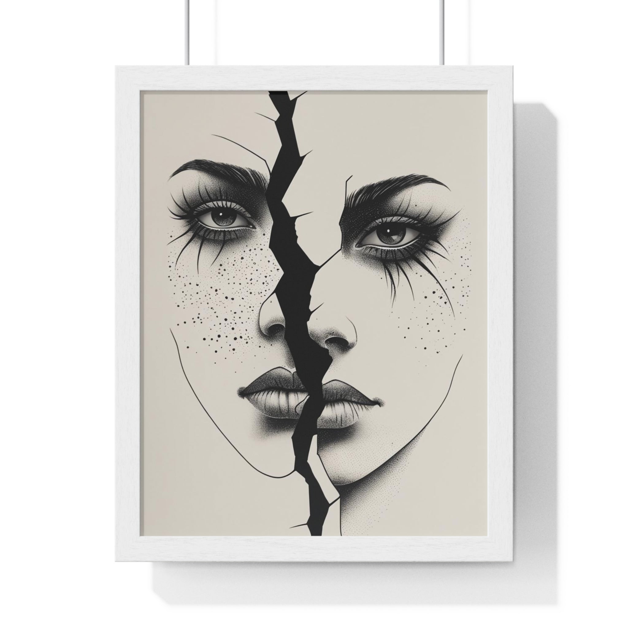 Emotional Art Vertical Framed Poster, Modern Wall Decor, Unique Gift for Art Lovers, Living Room or Bedroom Decoration, Contemporary - Gallory Hive