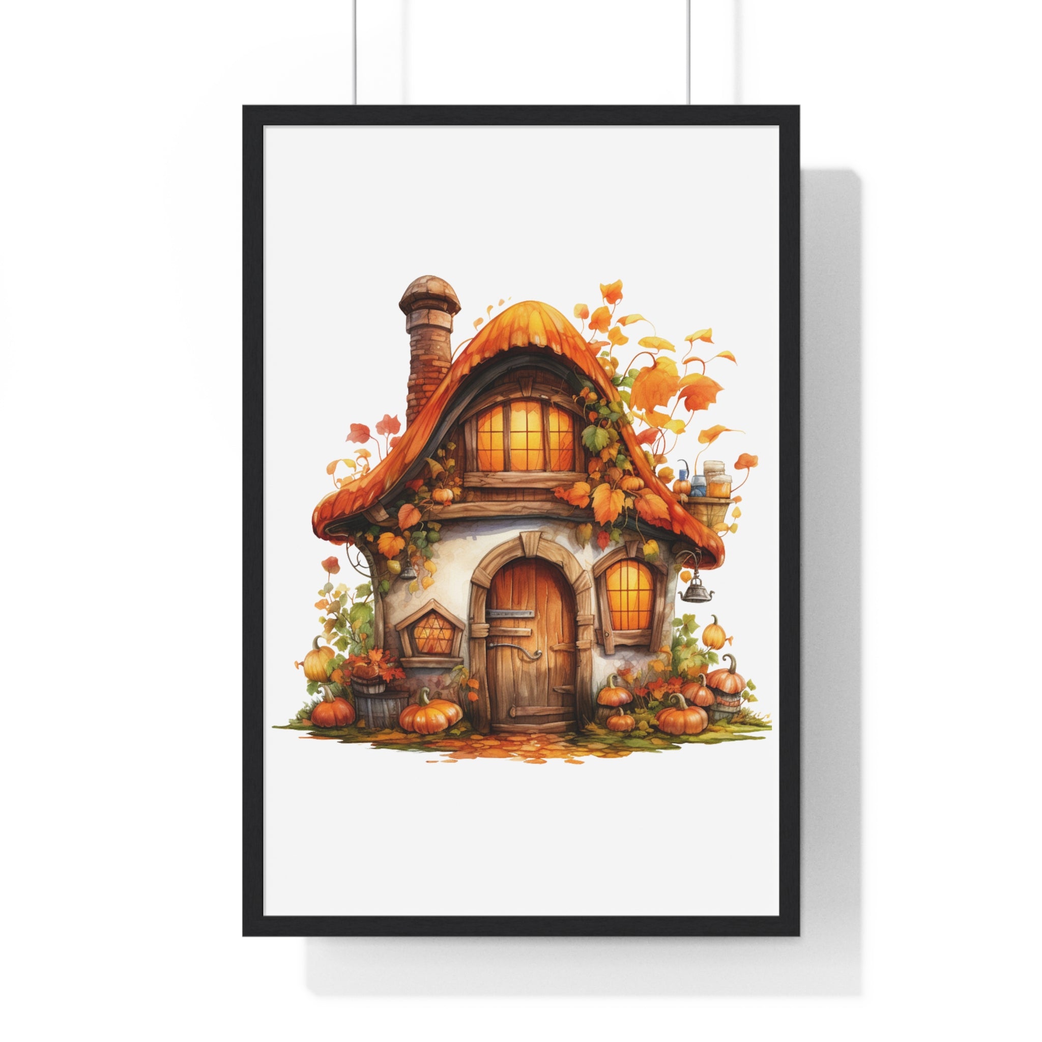 Autumn Cottage Wall Art – Pumpkin Porch Decor | Gallory Hive