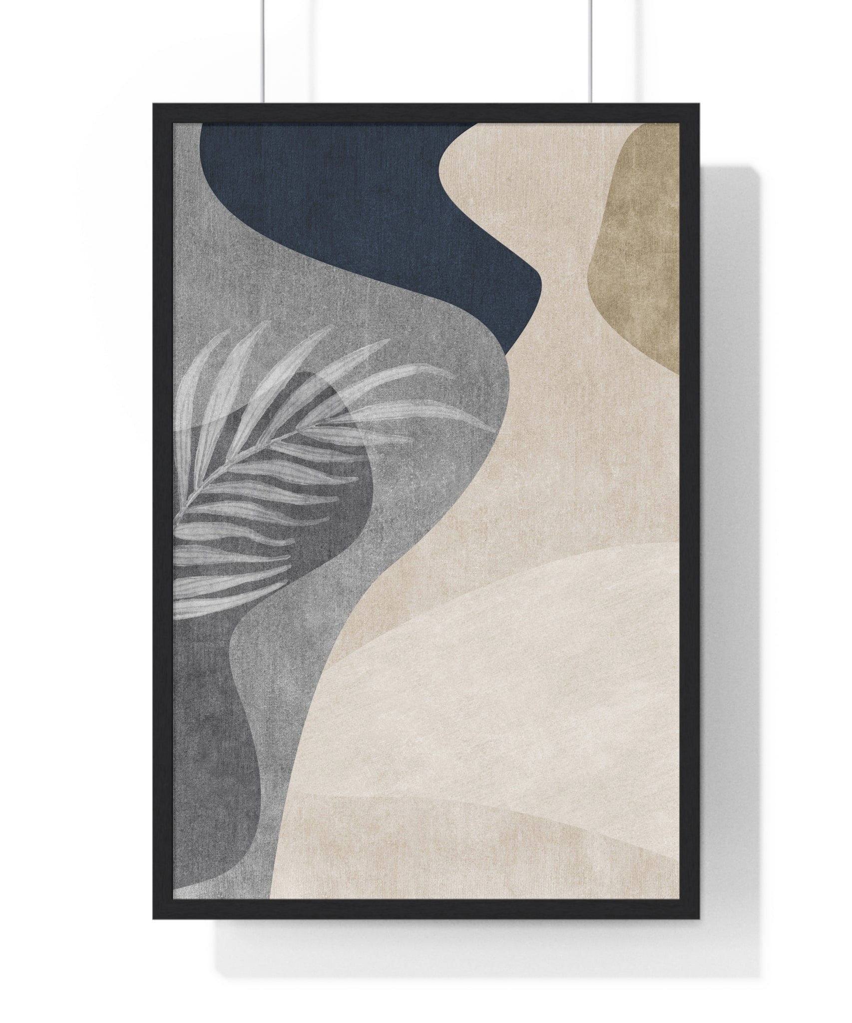 Geometric Leaf Premium Wooden Framed Poster for Home Decor