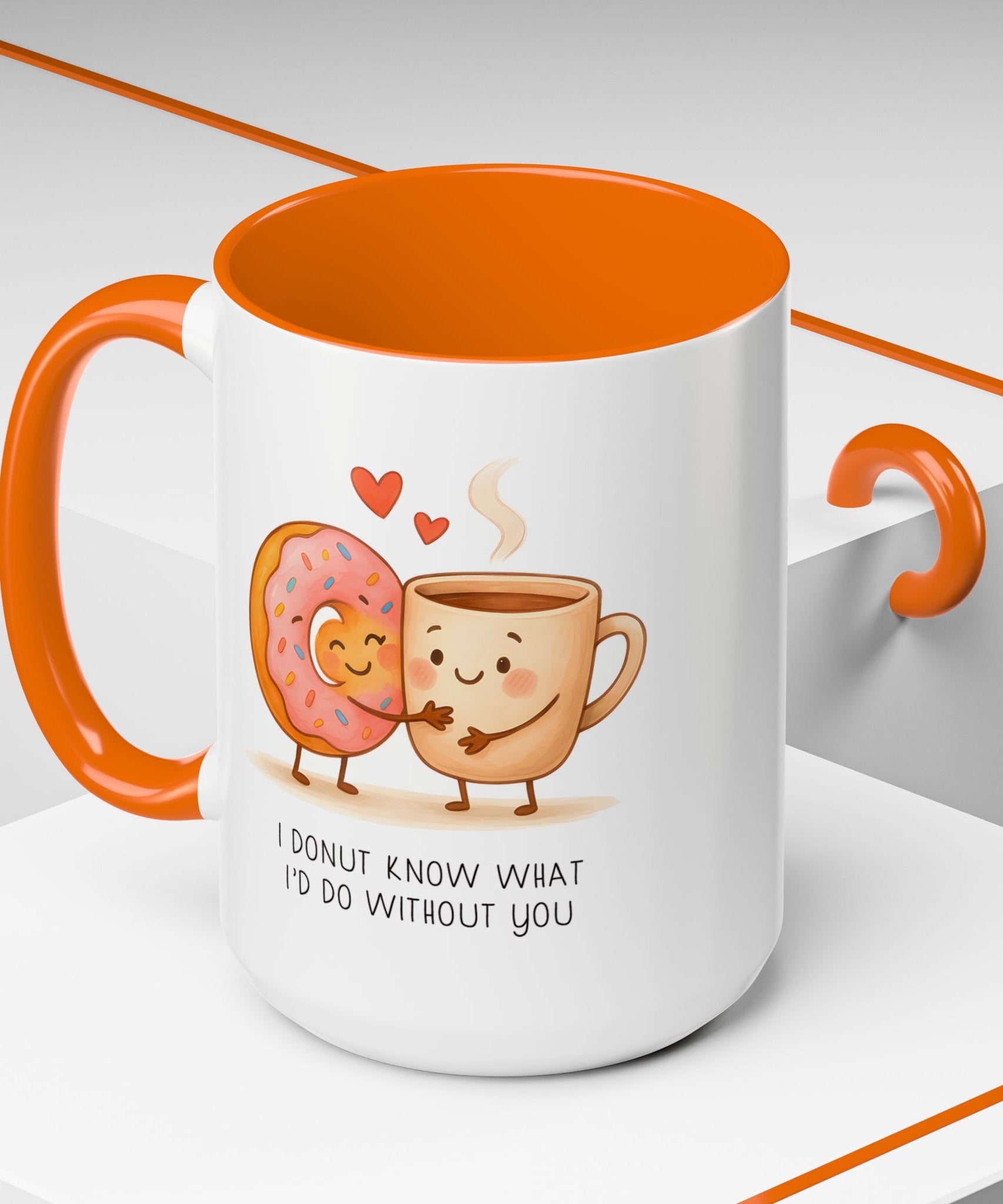 Cute Donut and Coffee Love Ceramic Mug | Gallory Hive