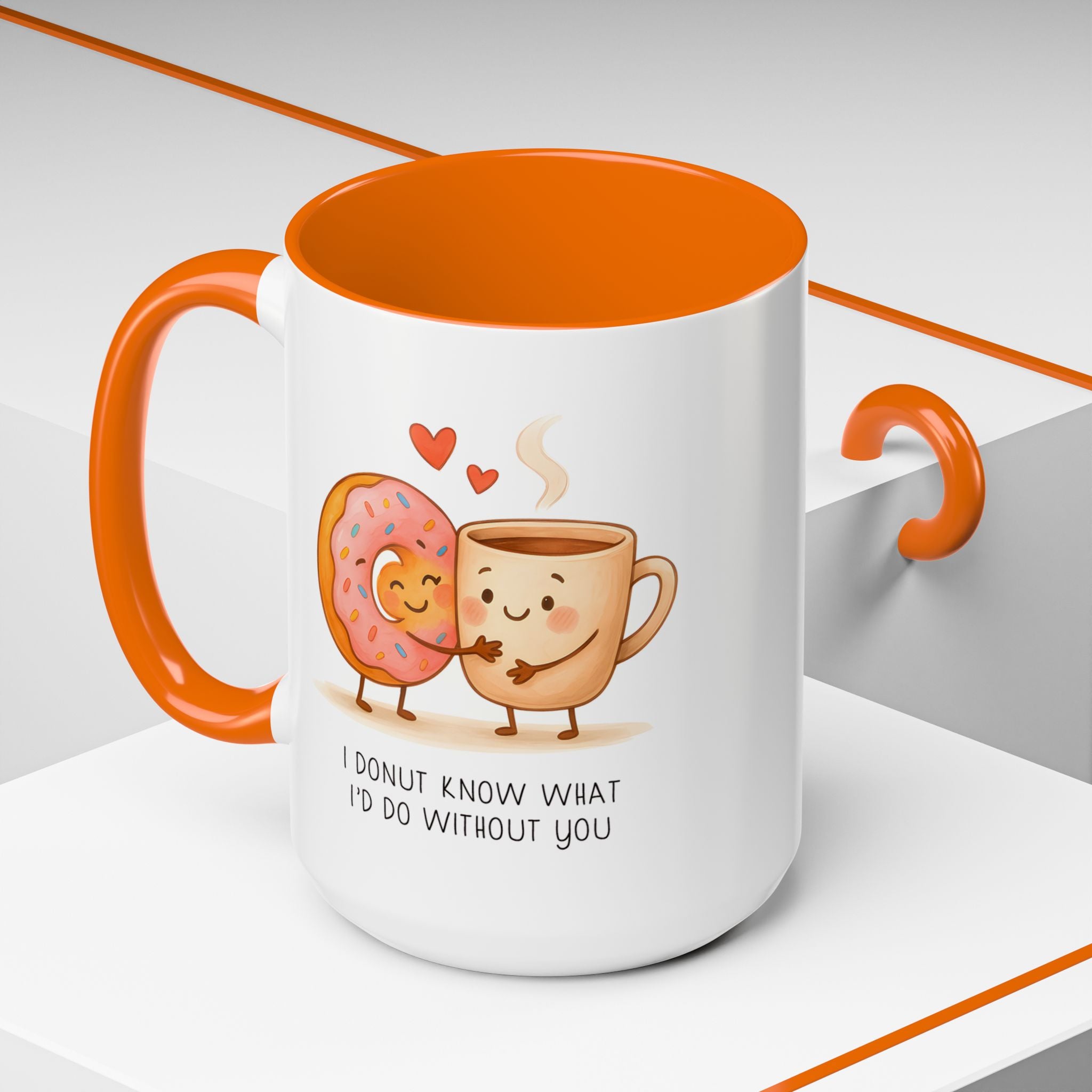 Cute Donut and Coffee Love Ceramic Mug | Gallory Hive