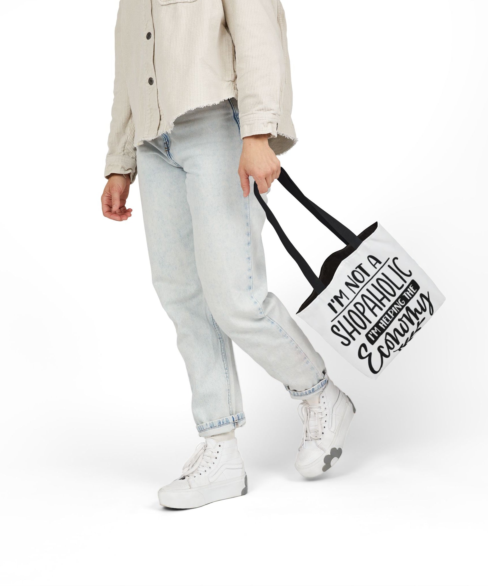 Tote Bag - 'I'm Not a Shopaholic, I'm Helping the Economy' - Trendy Eco-Friendly Shopping Essential