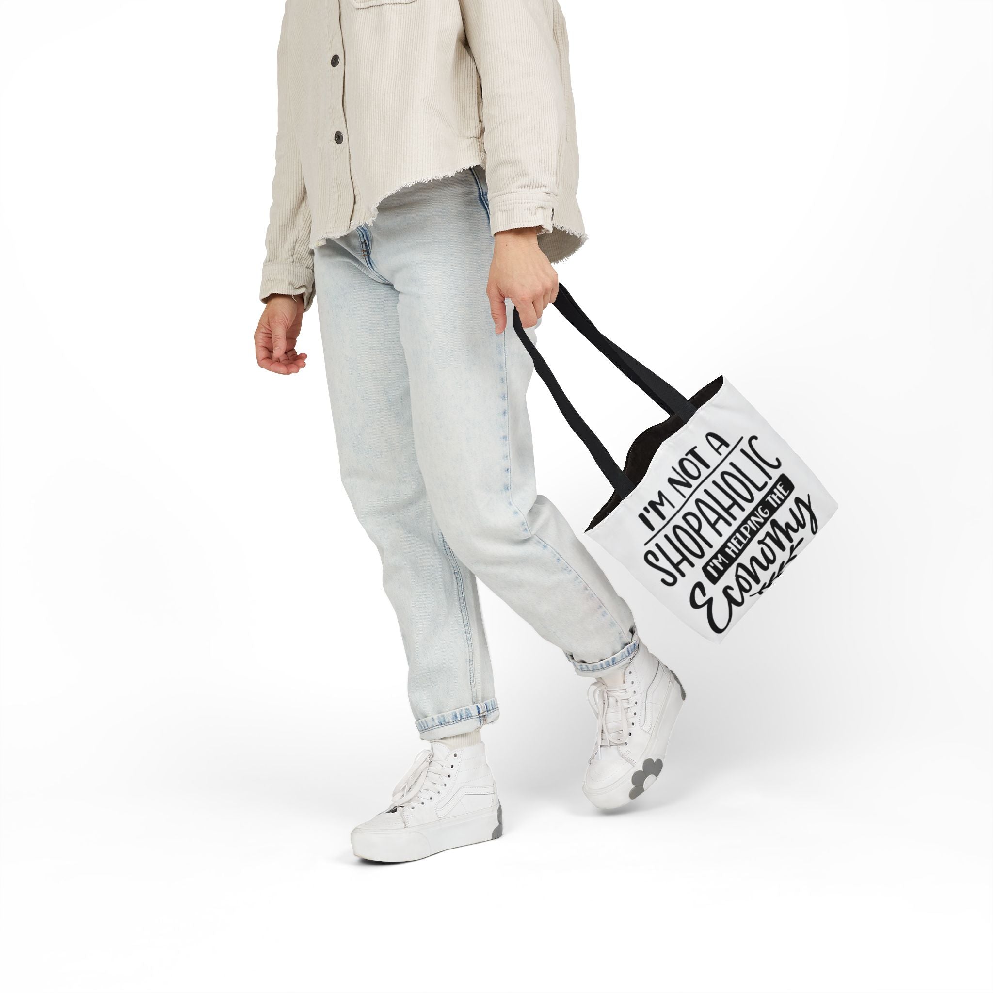 Tote Bag - 'I'm Not a Shopaholic, I'm Helping the Economy' - Trendy Eco-Friendly Shopping Essential