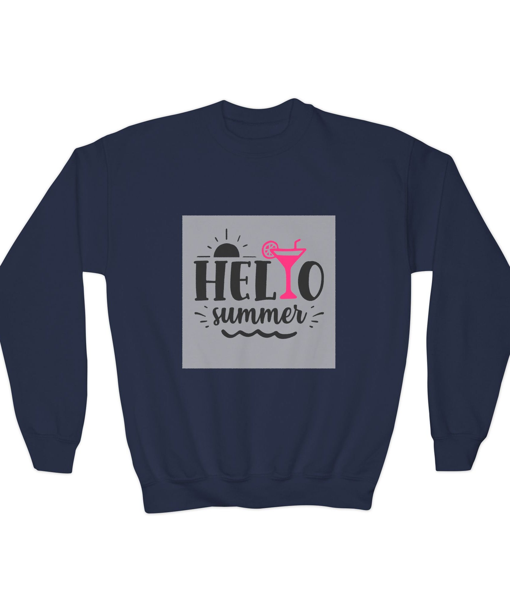 Hello Summer Youth Crewneck Sweatshirt - Fun Casual Wear for Kids - Gallory Hive