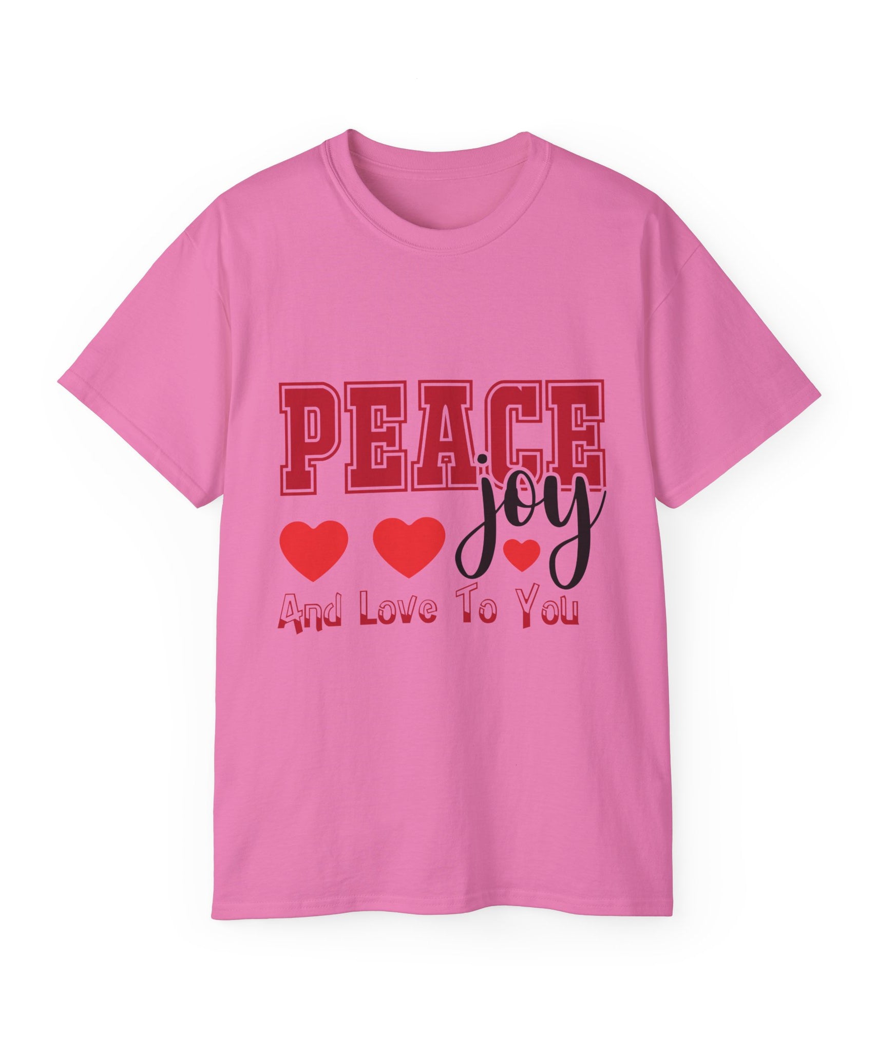 Peace, Joy & Love Retro Christmas T-Shirt | Gallory Hive