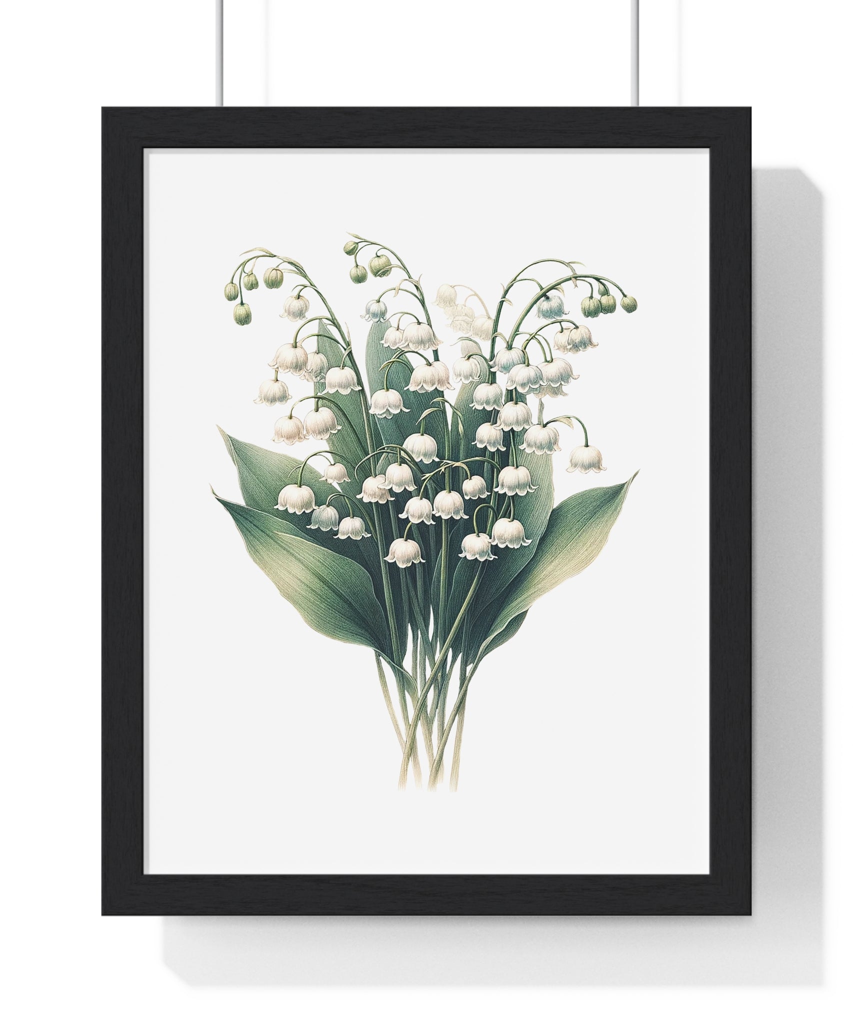 Lily of the Valley – May Birth Month Flower Wooden Framed Wall Art
