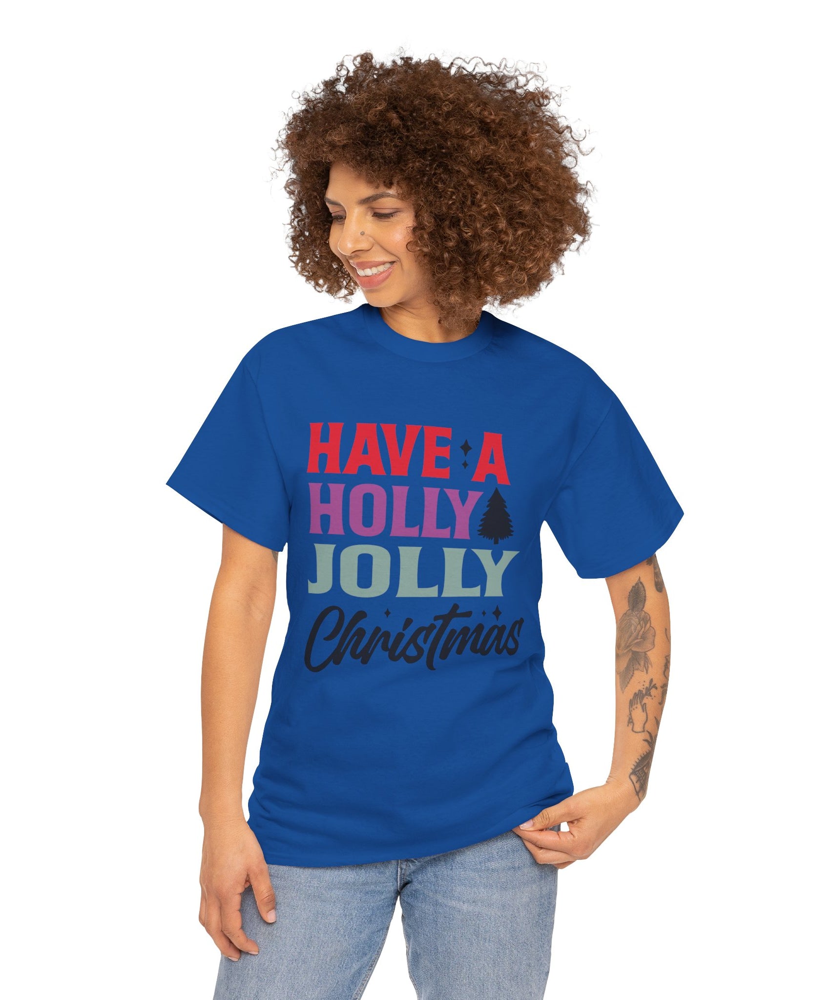 Festive Holly Jolly Christmas Graphic Tee | Gallory Hive