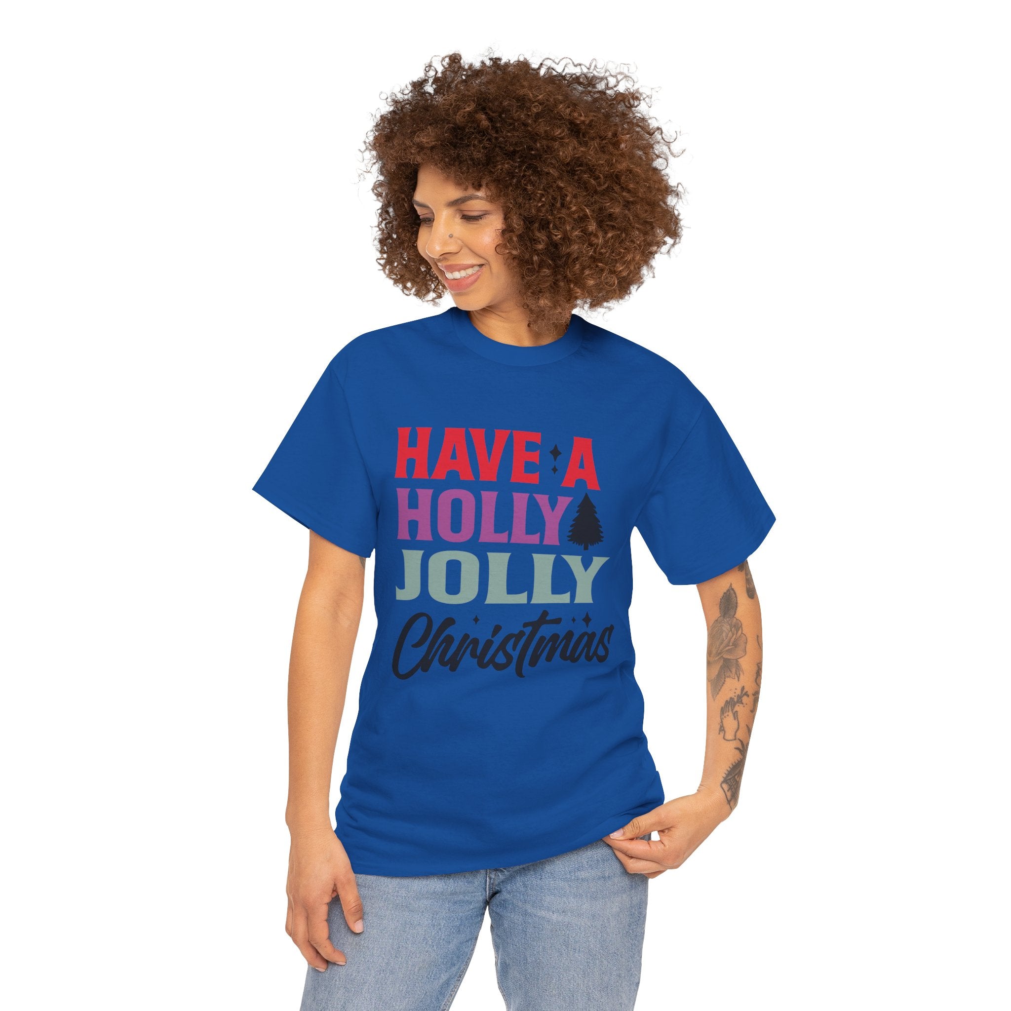 Festive Holly Jolly Christmas Graphic Tee | Gallory Hive