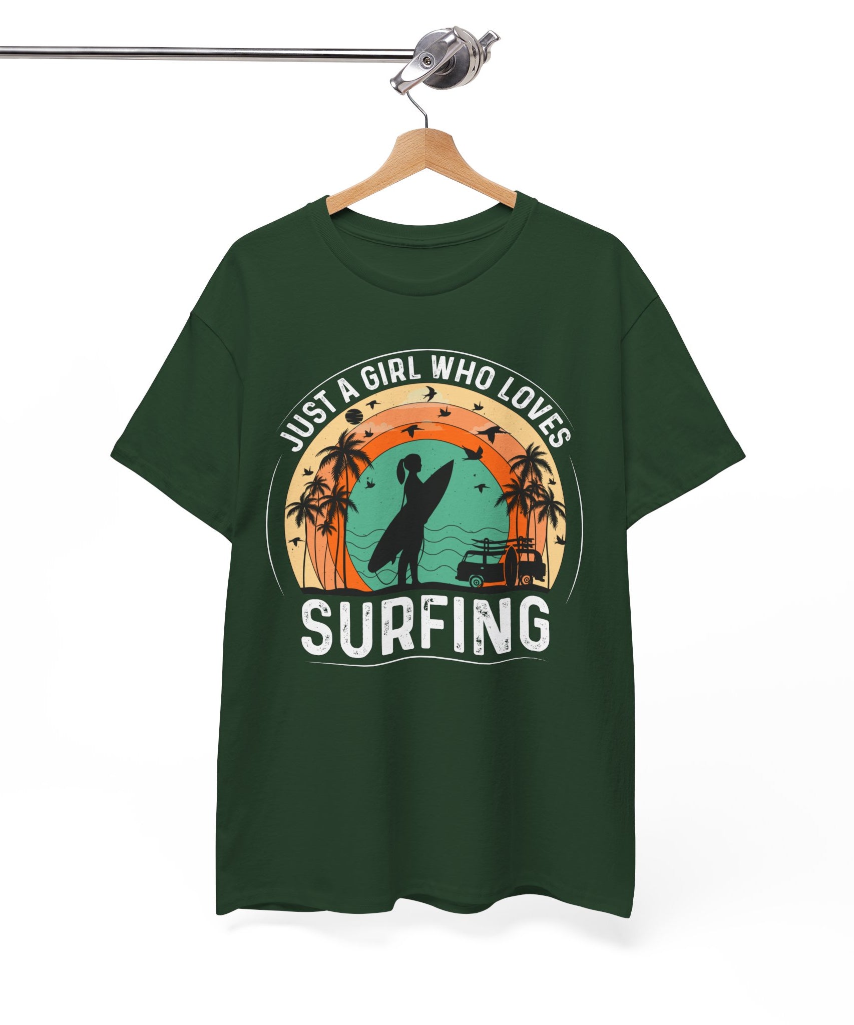 Beach Girl Surfing Retro Tee | Gallory Hive