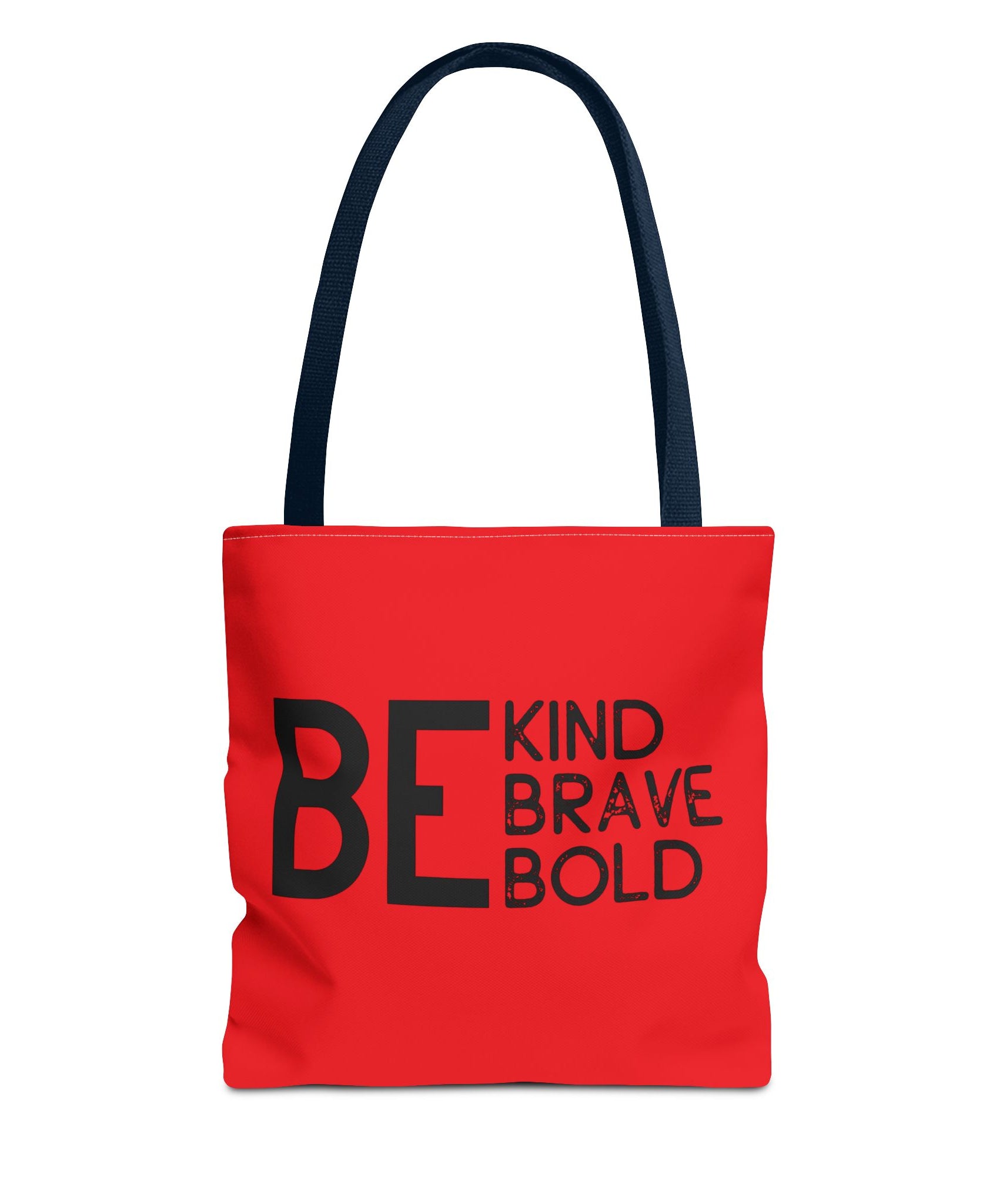 Inspirational Tote Bag - Be Kind Brave Bold - Eco-Friendly Carryall - Red