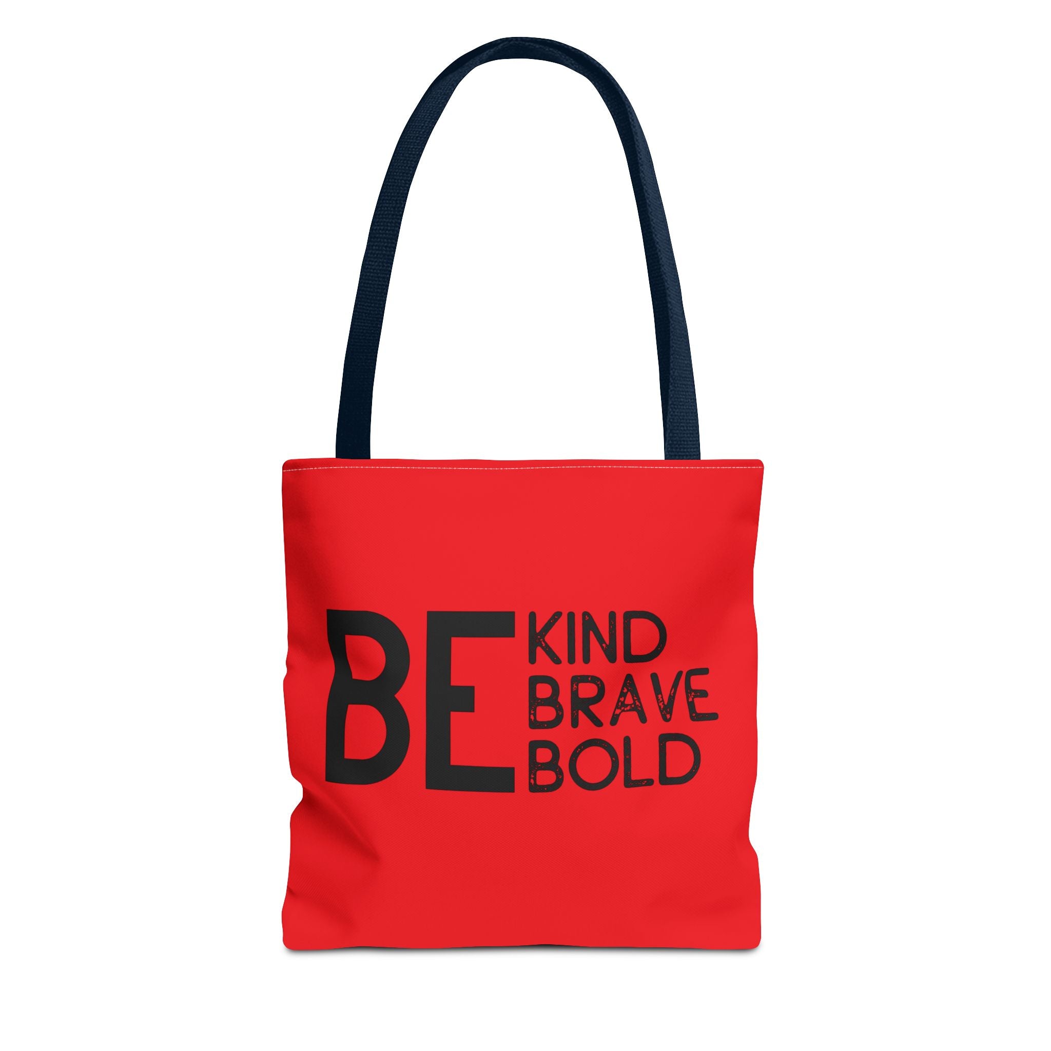 Inspirational Tote Bag - Be Kind Brave Bold - Eco-Friendly Carryall - Red