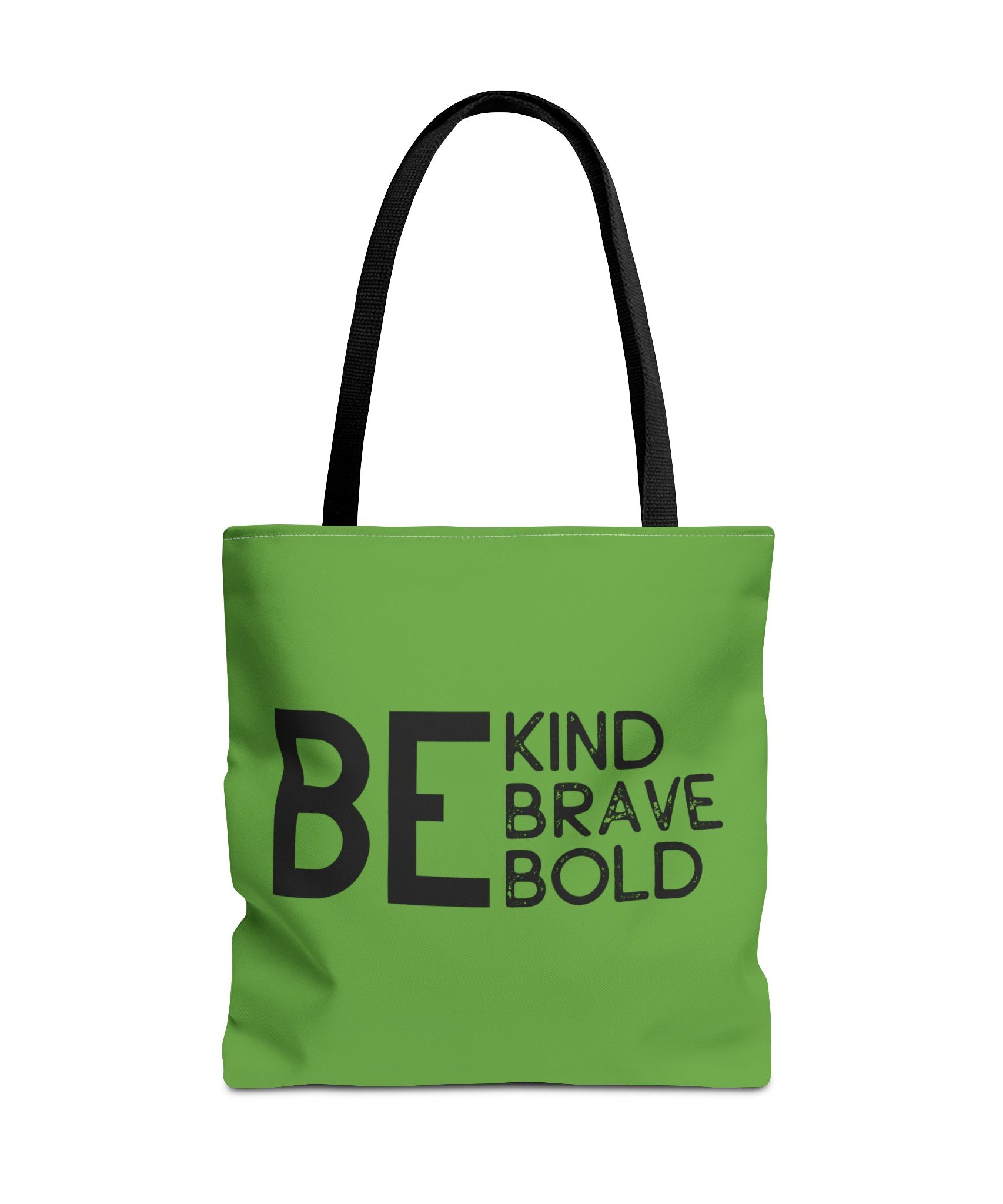 Inspirational Tote Bag - Be Kind Brave Bold - Eco-Friendly Carryall - Green
