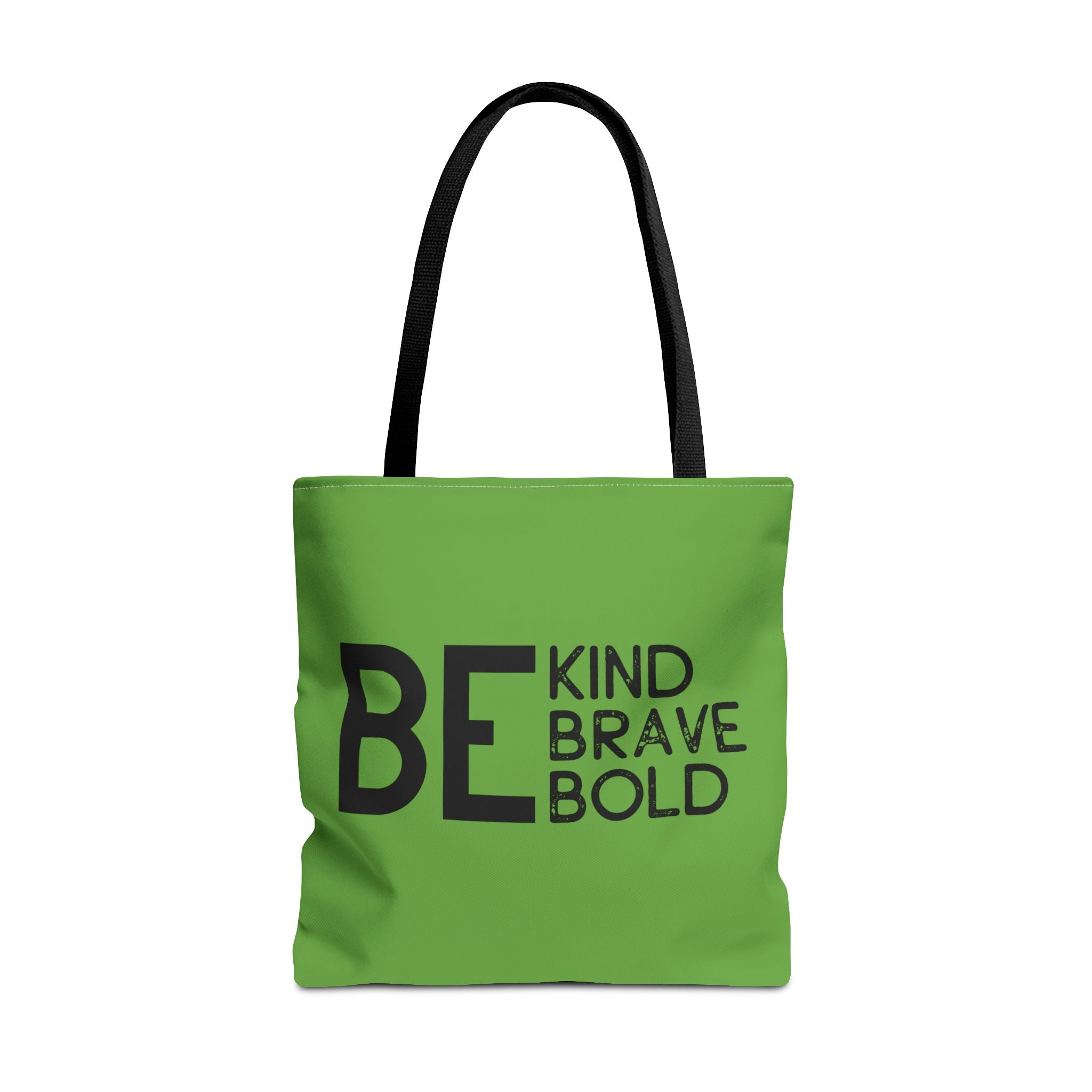 Inspirational Tote Bag - Be Kind Brave Bold - Eco-Friendly Carryall - Green