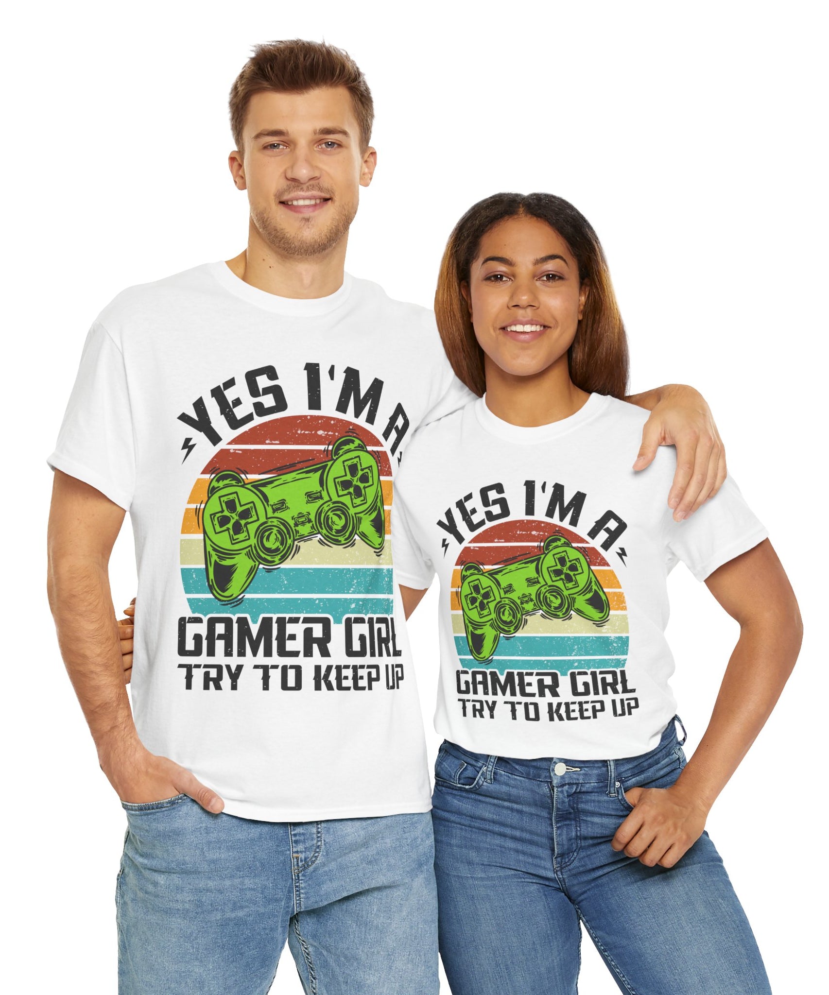Retro Gamer Girl Tee - Gaming Vibes