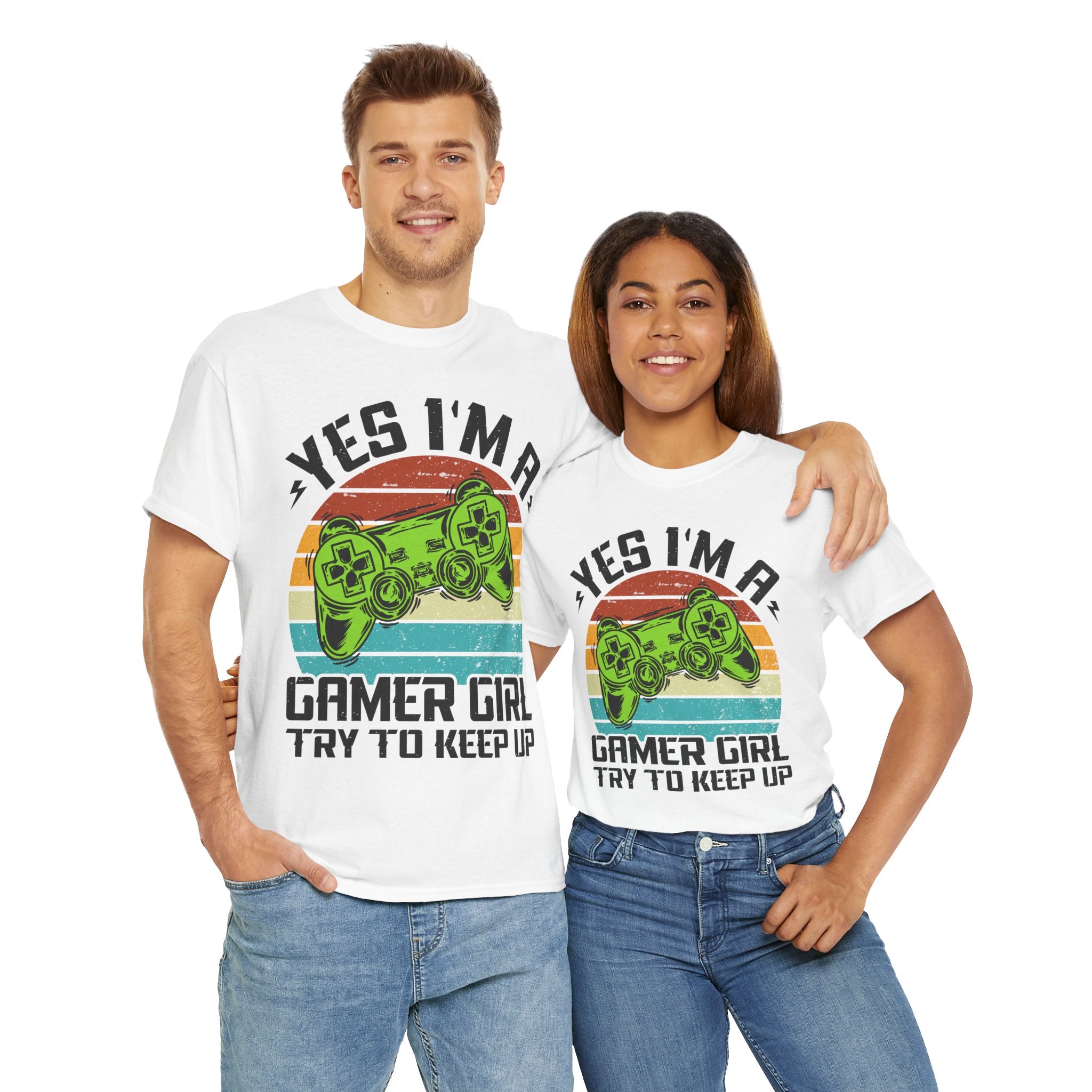 Retro Gamer Girl Tee - Gaming Vibes