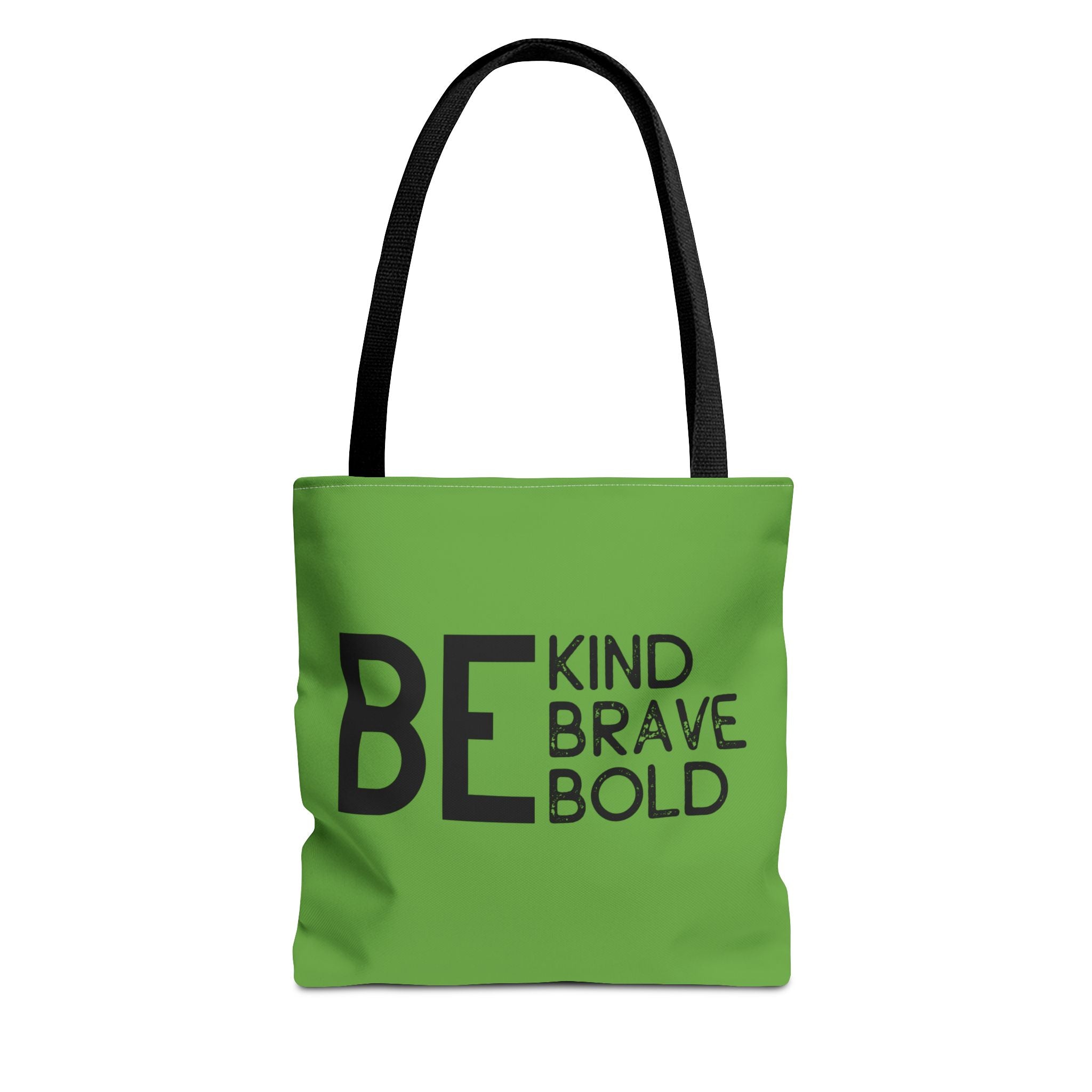 Inspirational Tote Bag - Be Kind Brave Bold - Eco-Friendly Carryall - Green
