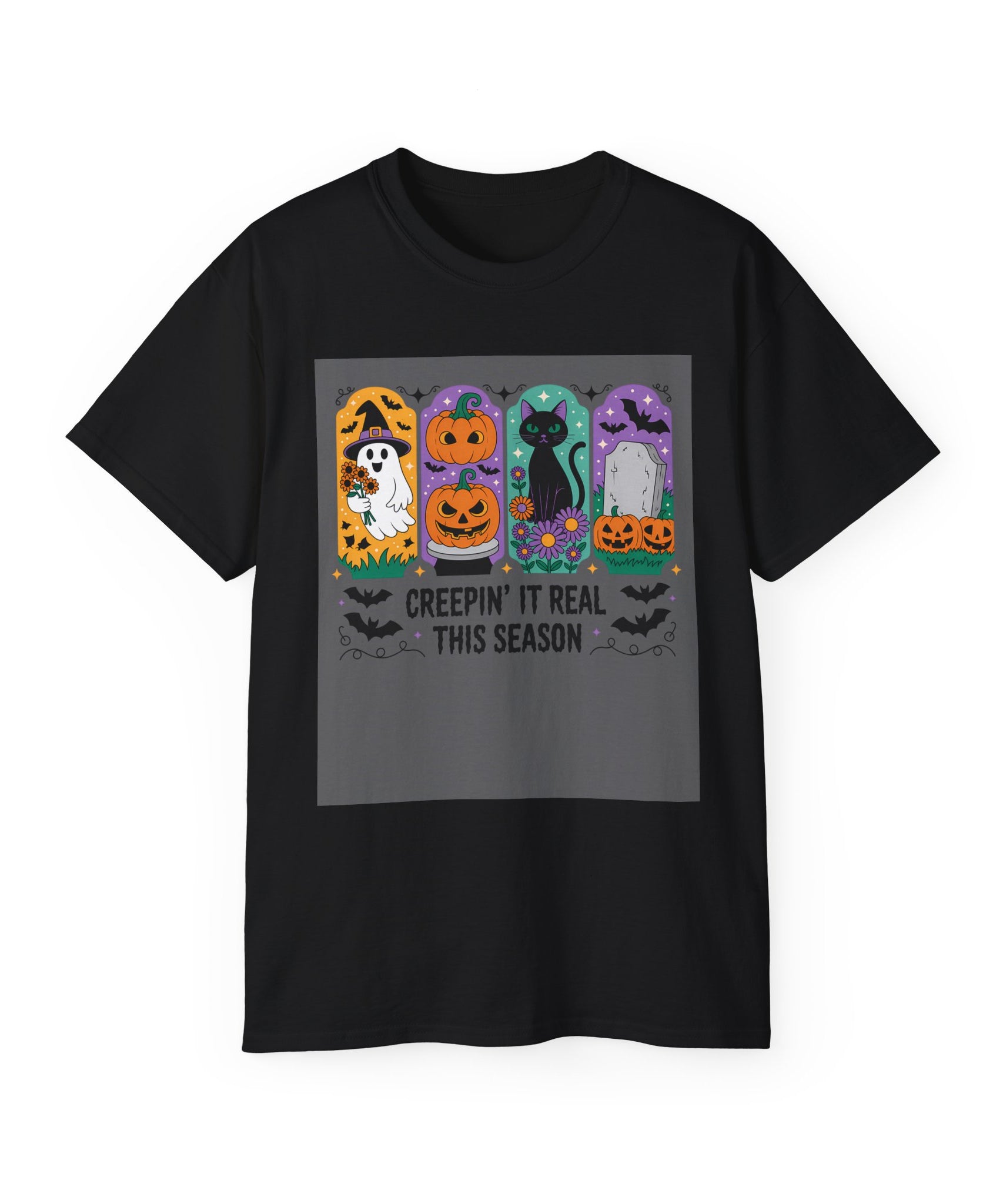 Halloween Vibes Ghost & Pumpkin Tee | Gallory Hive