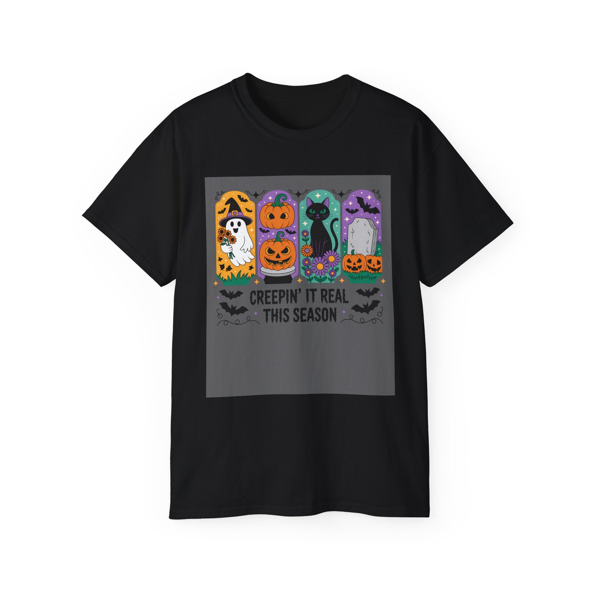 Halloween Vibes Ghost & Pumpkin Tee | Gallory Hive