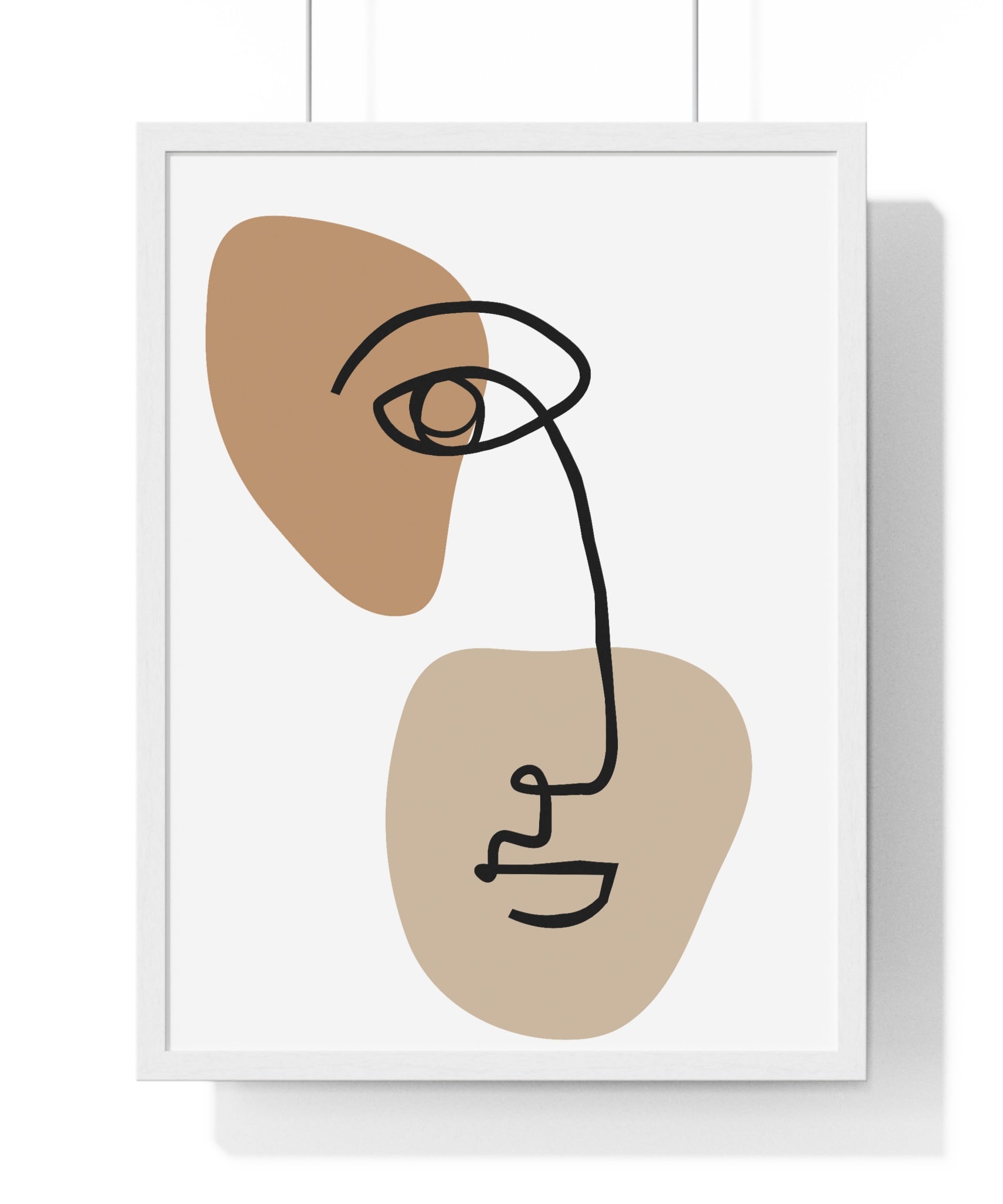Abstract Face Line Drawing – Wood Frame Poster | Gallory Hive