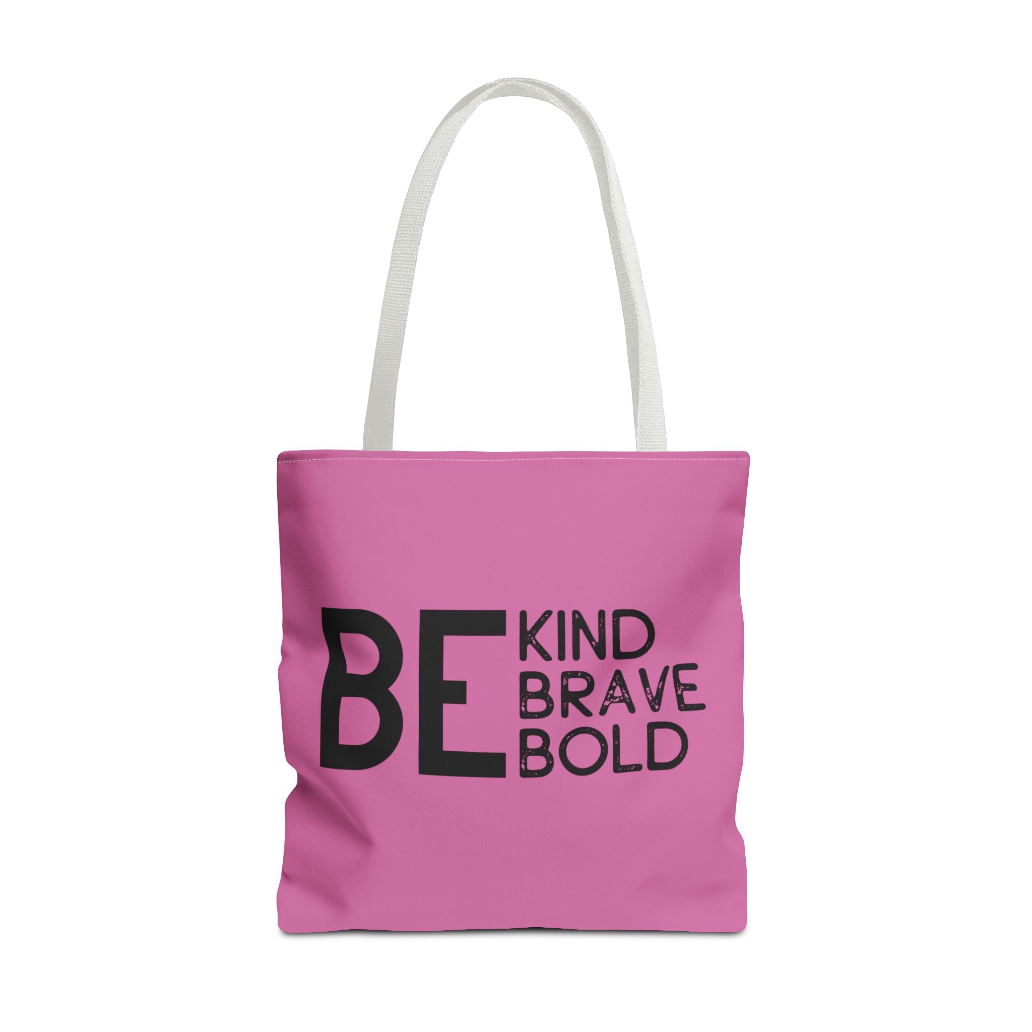 Inspirational Tote Bag - Be Kind Brave Bold - Eco-Friendly Carryall - Light Pink