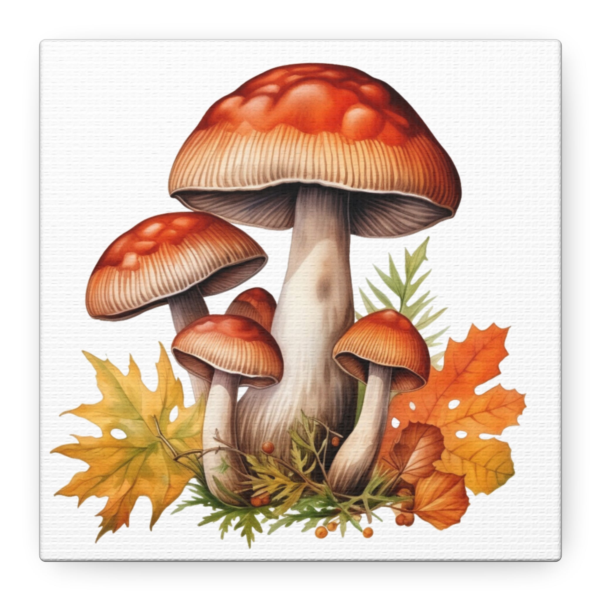 Autumn Cluster Wall Art – Forest Mushrooms & Foliage | Gallory Hive