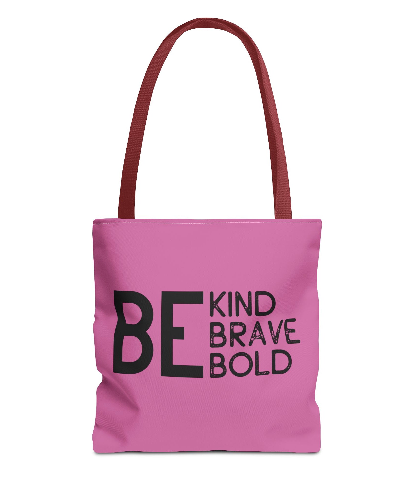 Inspirational Tote Bag - Be Kind Brave Bold - Eco-Friendly Carryall - Light Pink