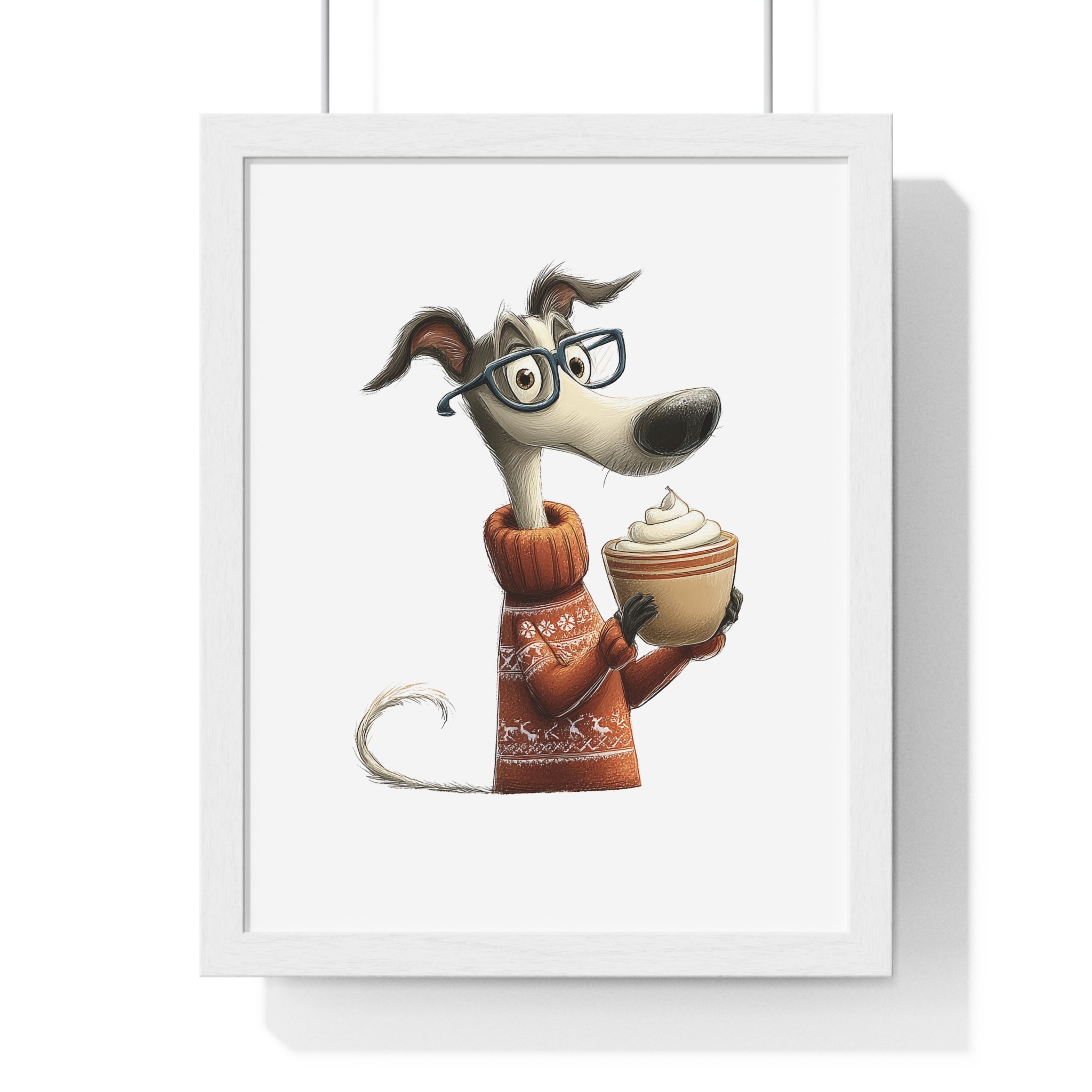 Cozy Cocoa Pup – Wooden Wall Frame Holiday Dog Decor - Gallory Hive