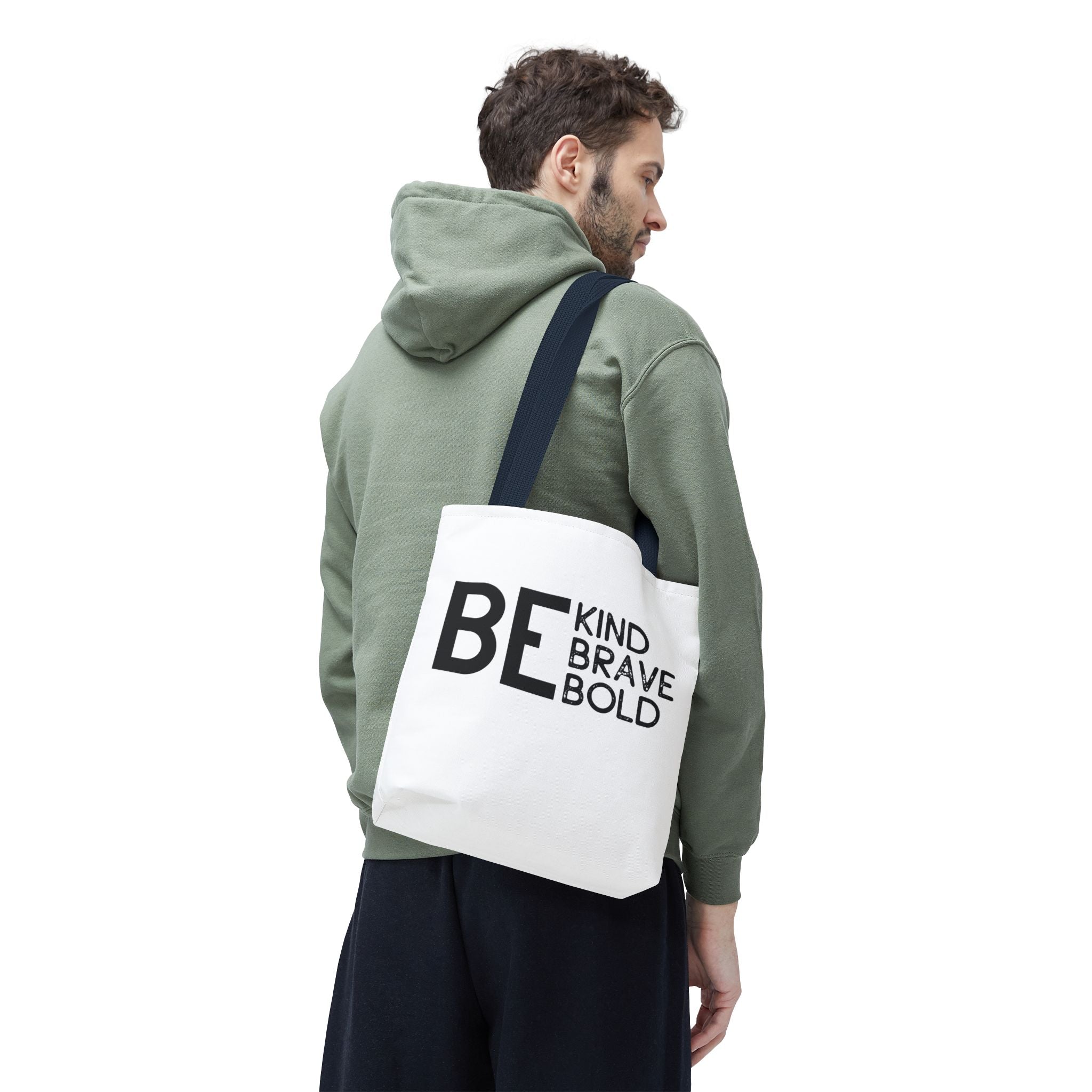 Inspirational Tote Bag - Be Kind Brave Bold - Eco-Friendly Carryall