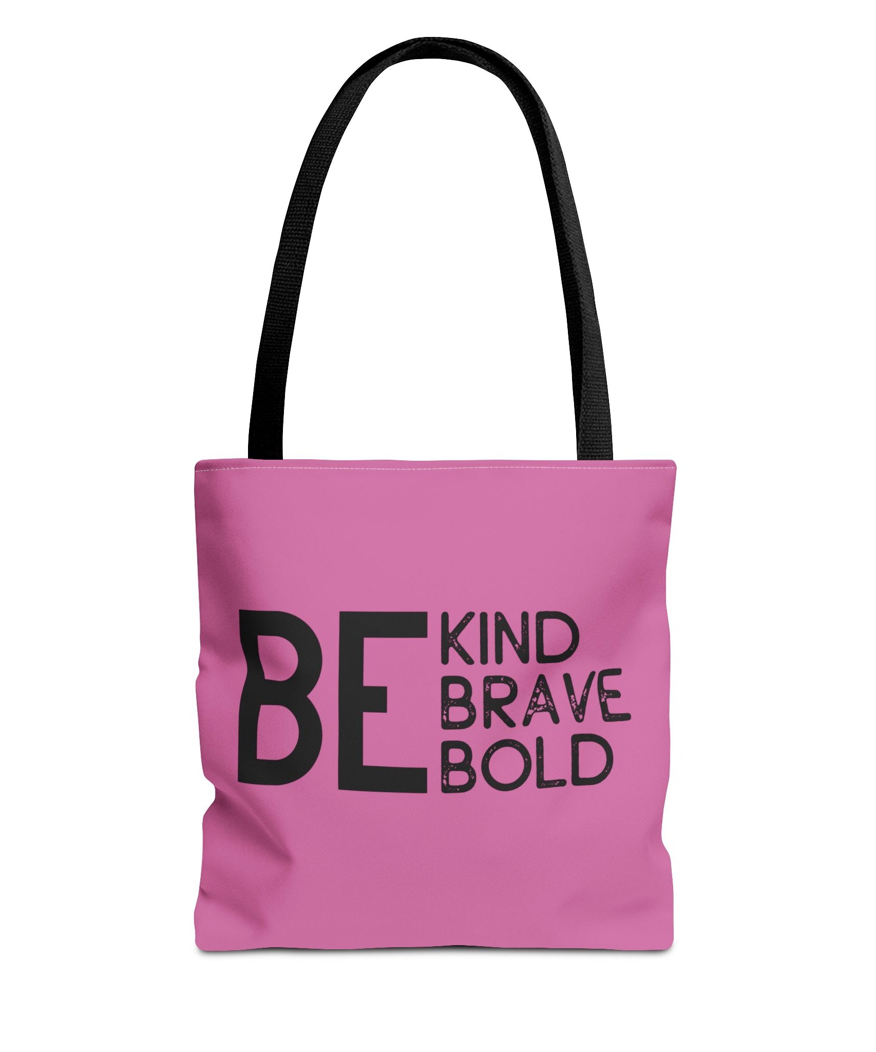 Inspirational Tote Bag - Be Kind Brave Bold - Eco-Friendly Carryall - Light Pink
