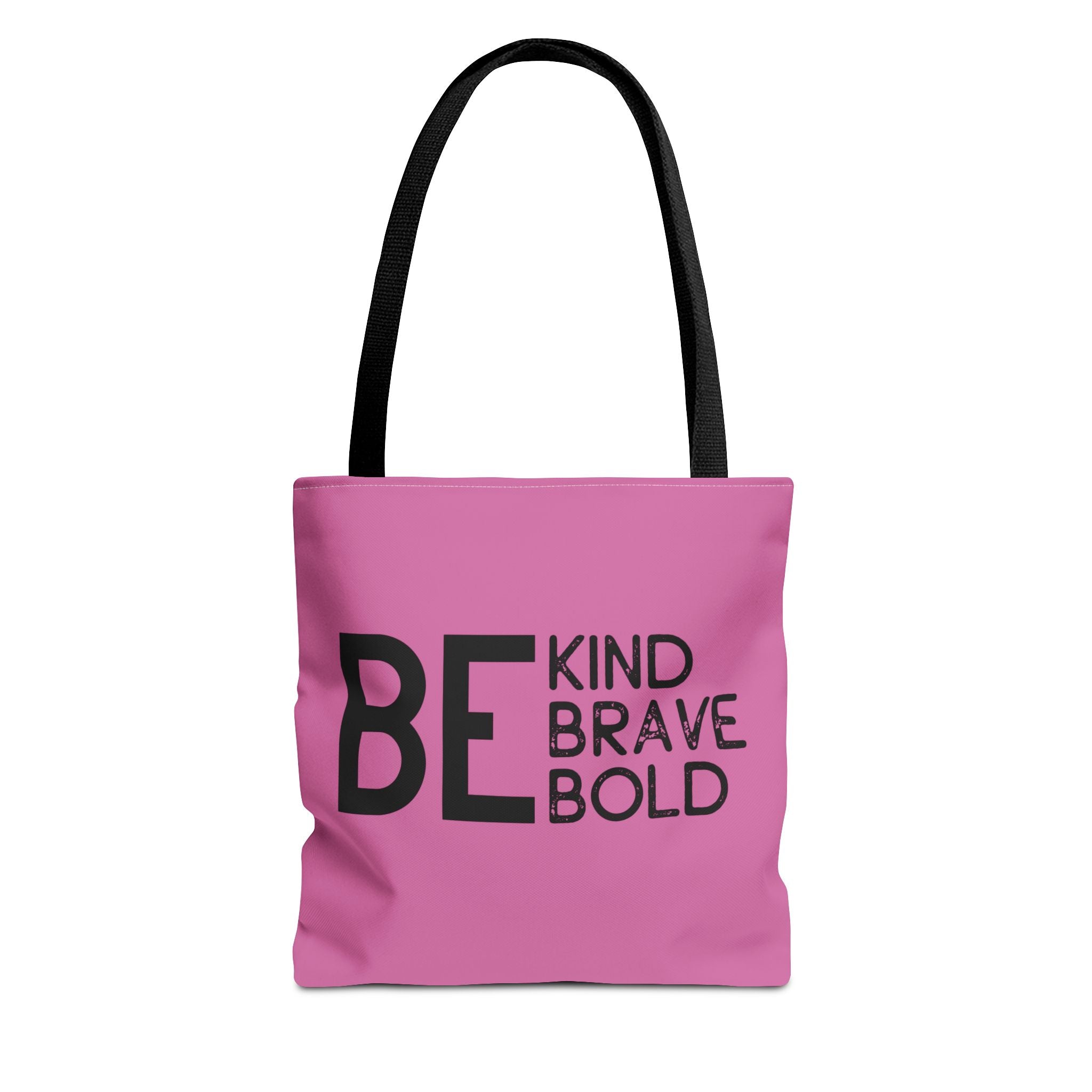 Inspirational Tote Bag - Be Kind Brave Bold - Eco-Friendly Carryall - Light Pink