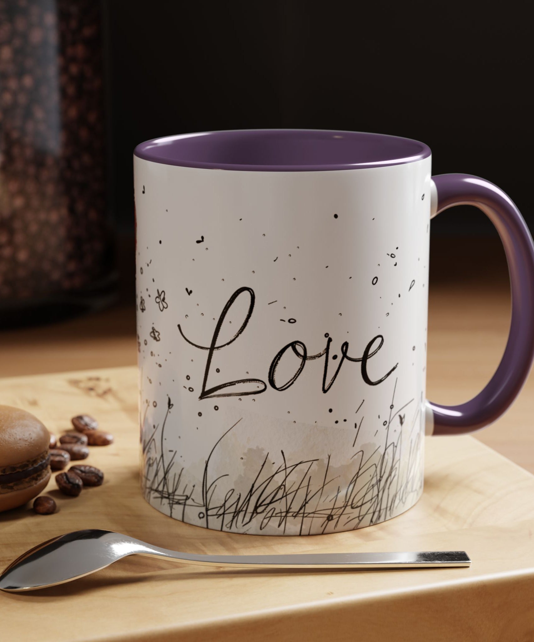 Love Heart Sketch Ceramic Coffee Mug | Gallory Hive