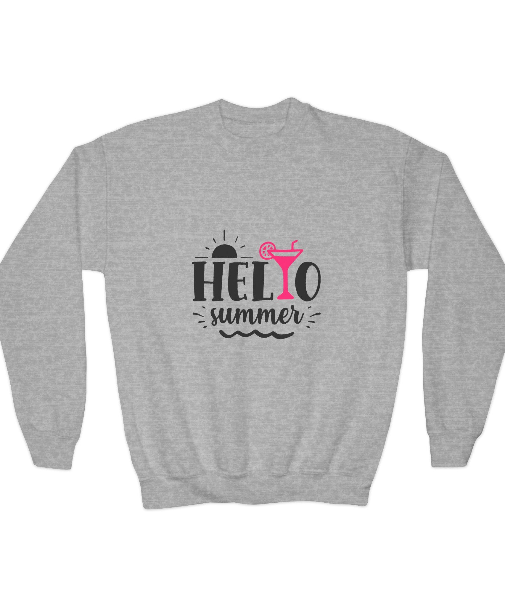 Hello Summer Youth Crewneck Sweatshirt - Fun Casual Wear for Kids - Gallory Hive