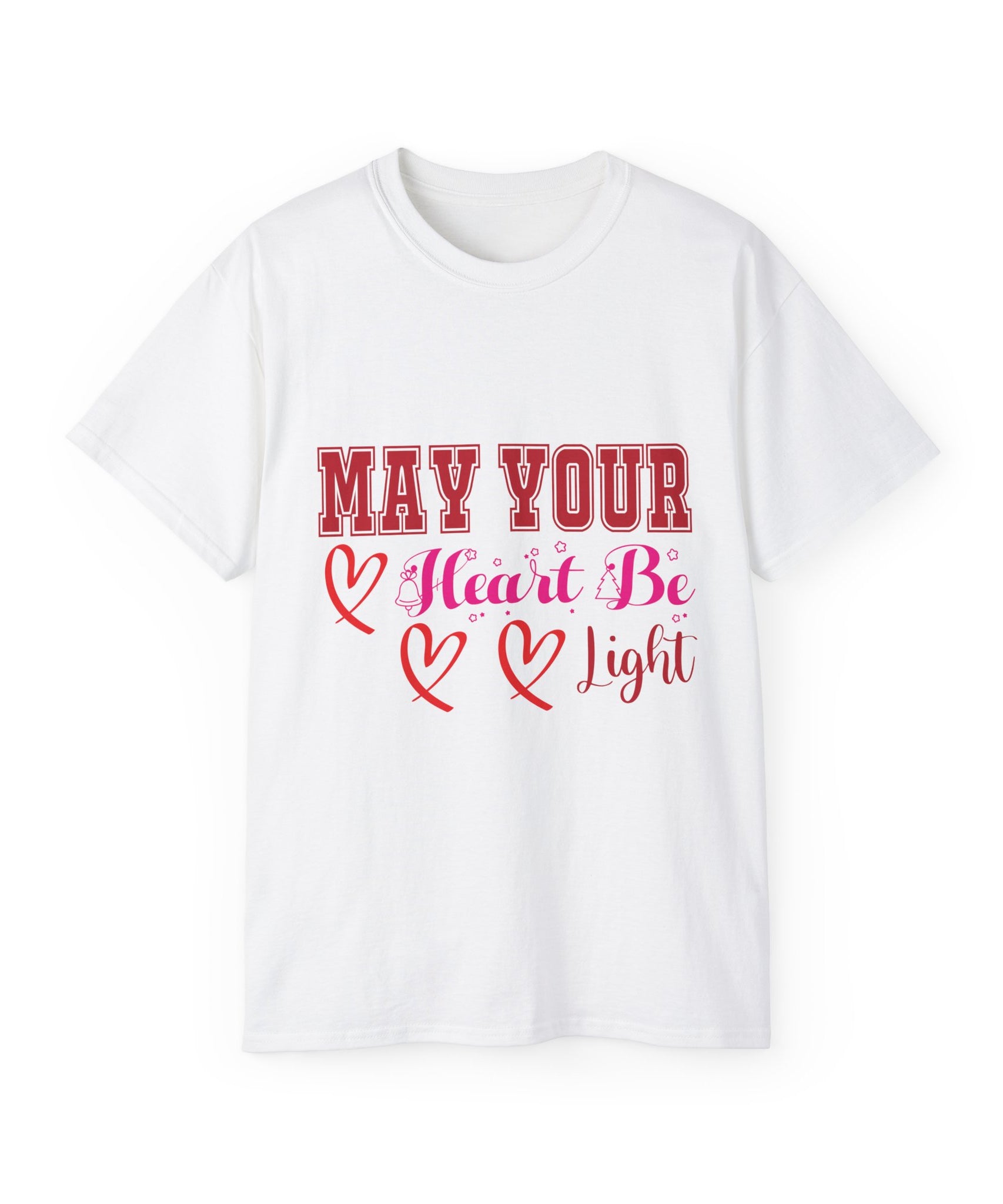 May Your Heart Be Light Christmas T-Shirt | Gallory Hive