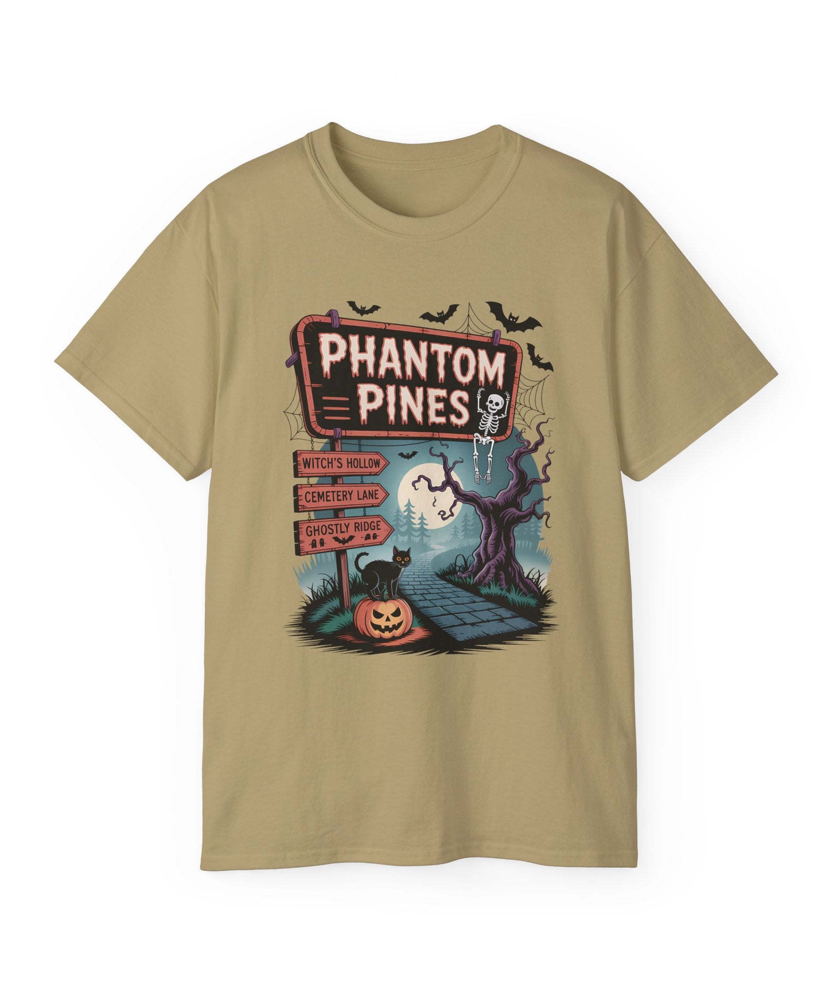 Halloween Phantom Pines Spooky Skeleton Tee