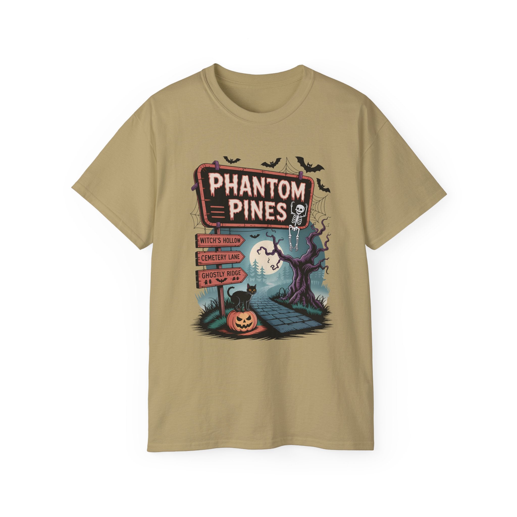 Halloween Phantom Pines Spooky Skeleton Tee