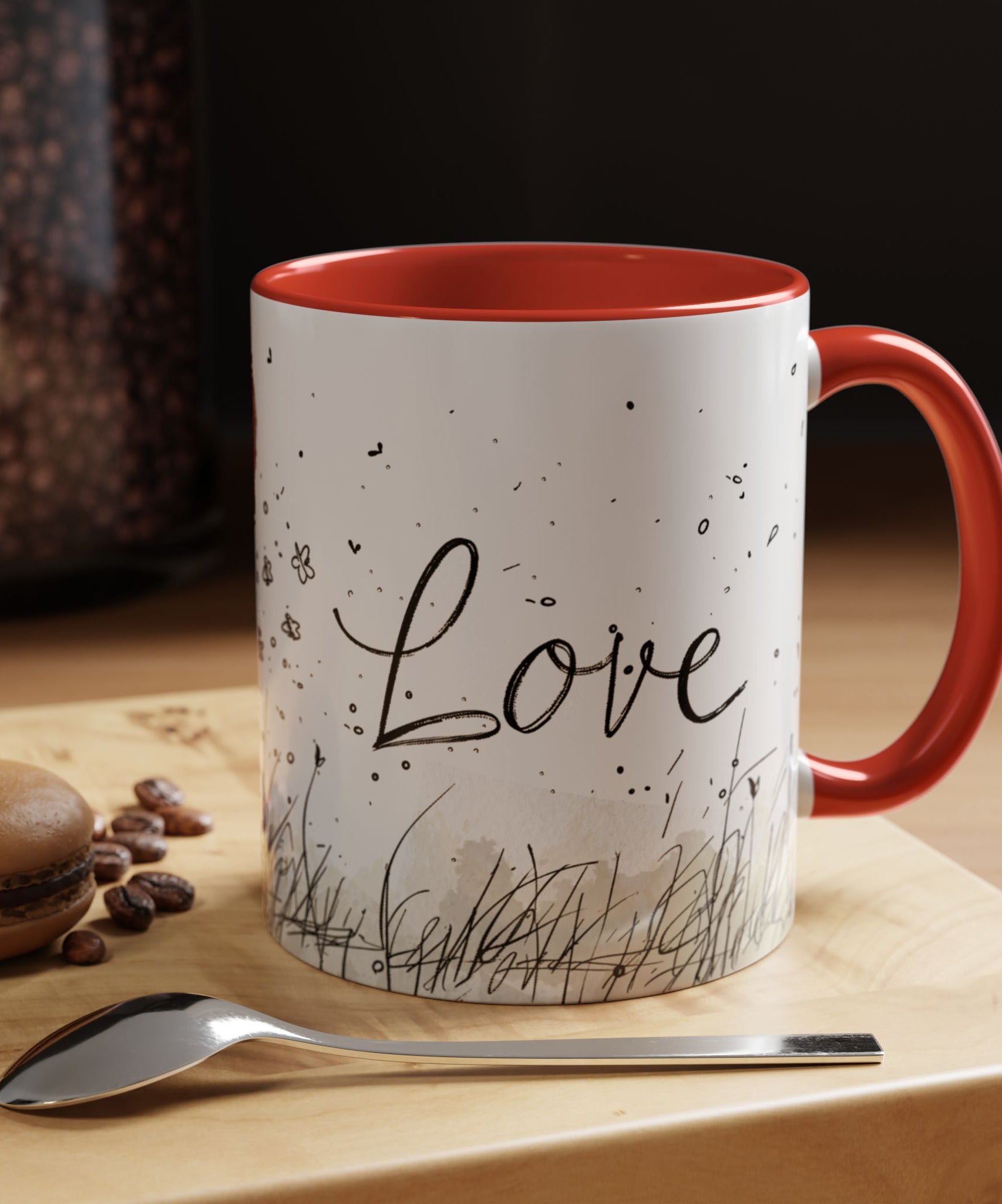 Love Heart Sketch Ceramic Coffee Mug | Gallory Hive