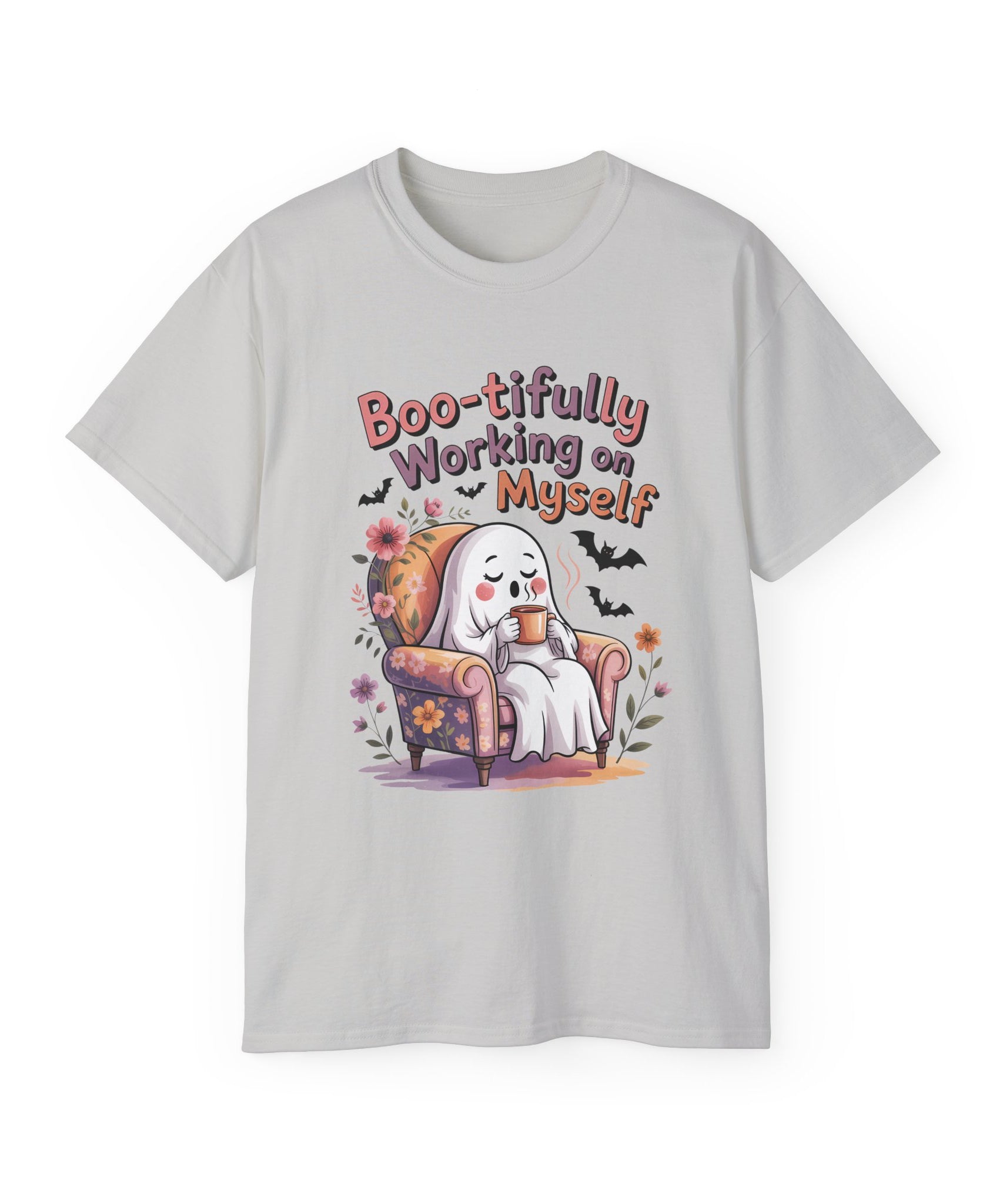 Cute Ghost Working on Myself Tee