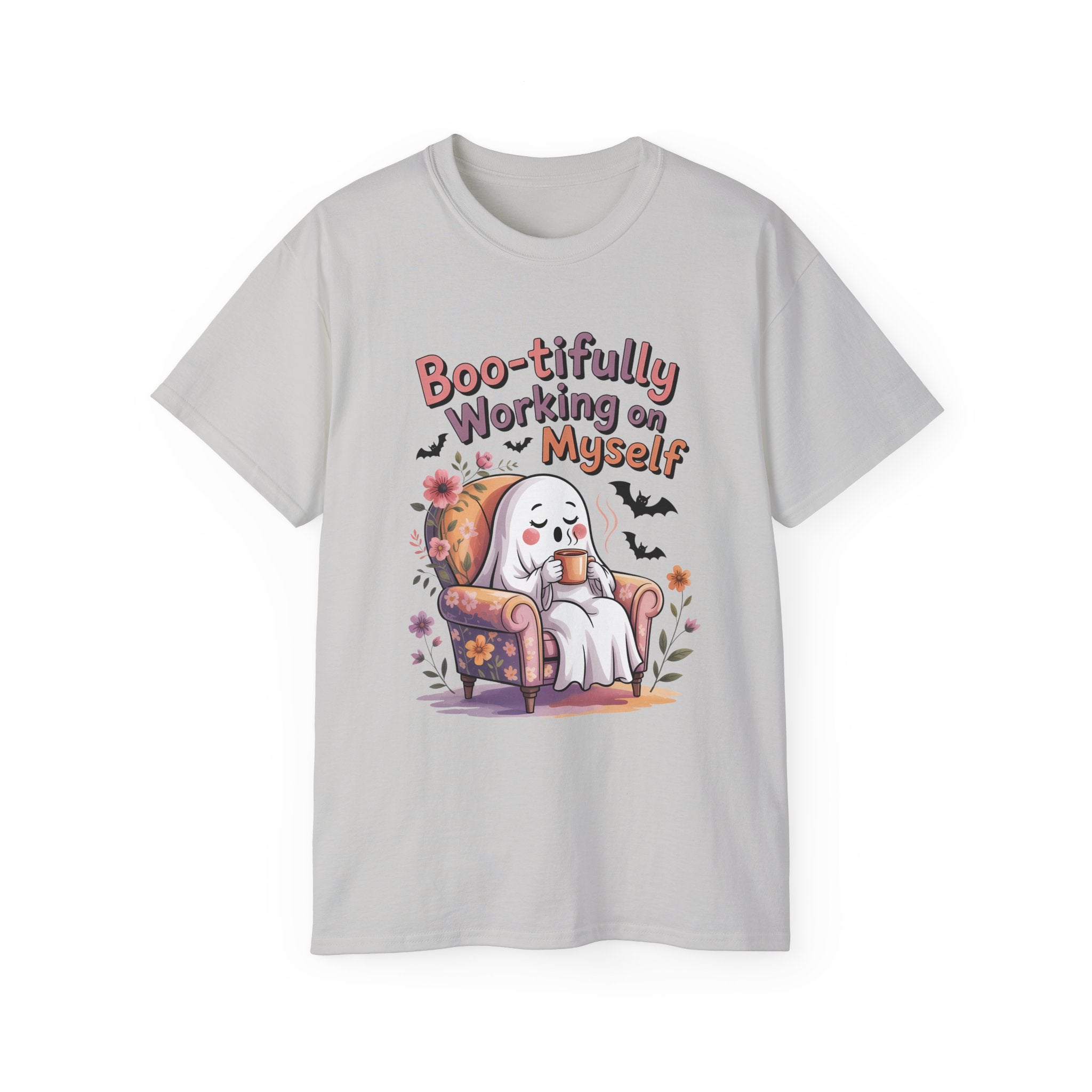 Cute Ghost Working on Myself Tee
