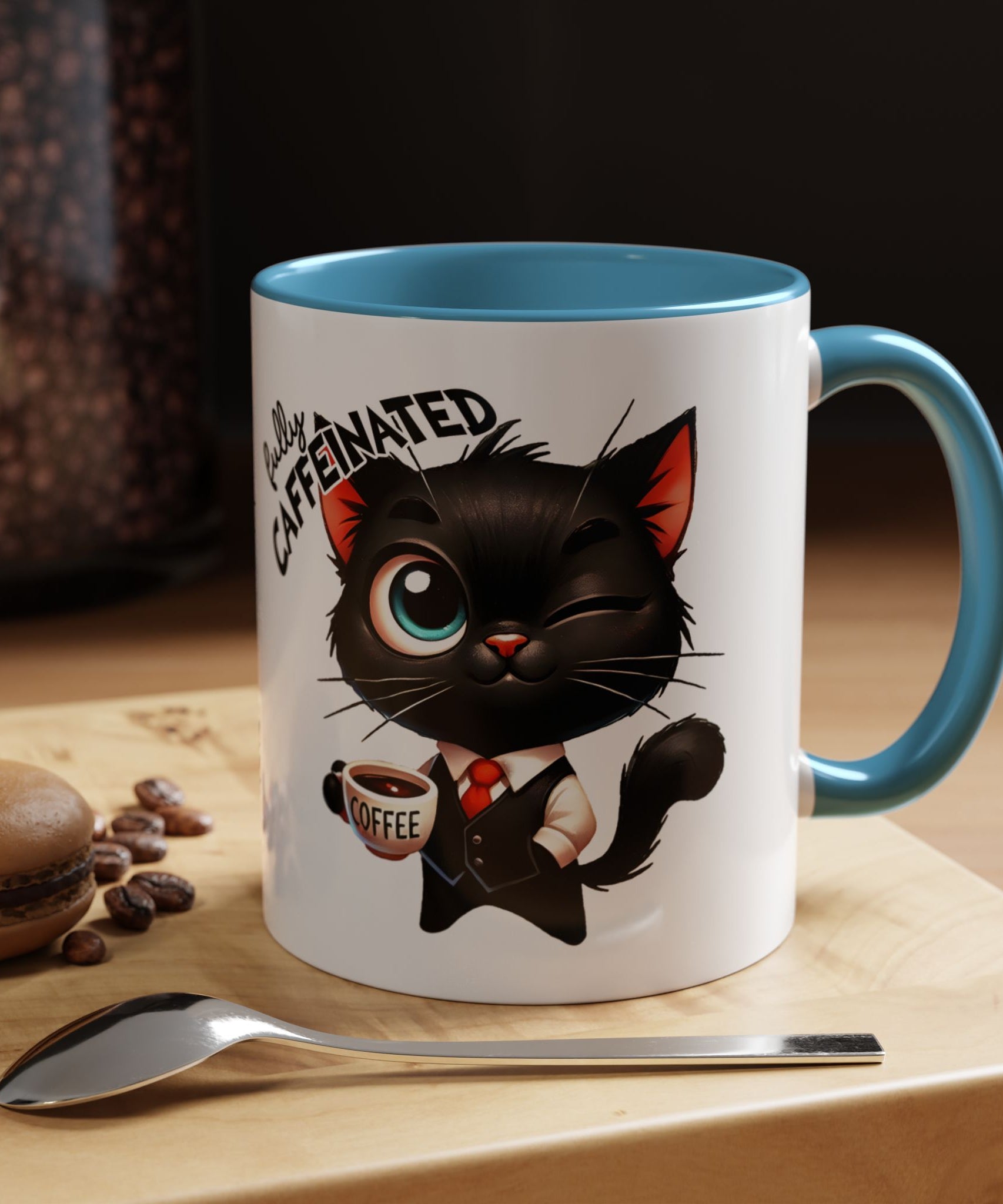 Cute Black Cat Accent Coffee Mug  Gallory Hive