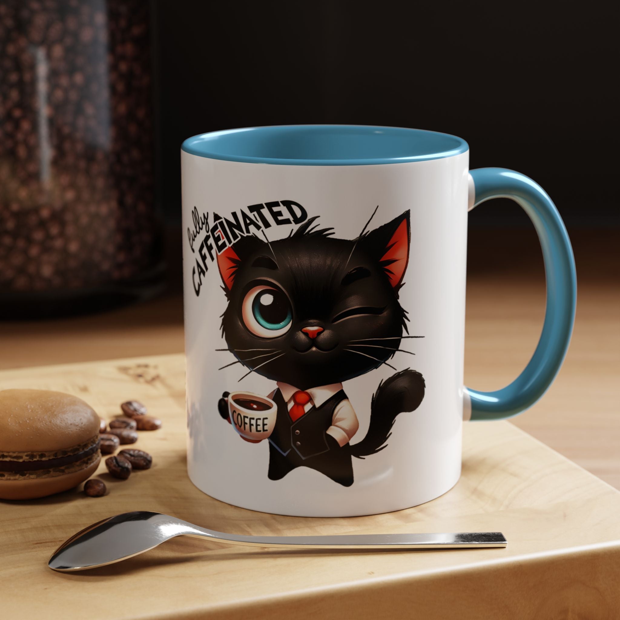 Cute Black Cat Accent Coffee Mug  Gallory Hive