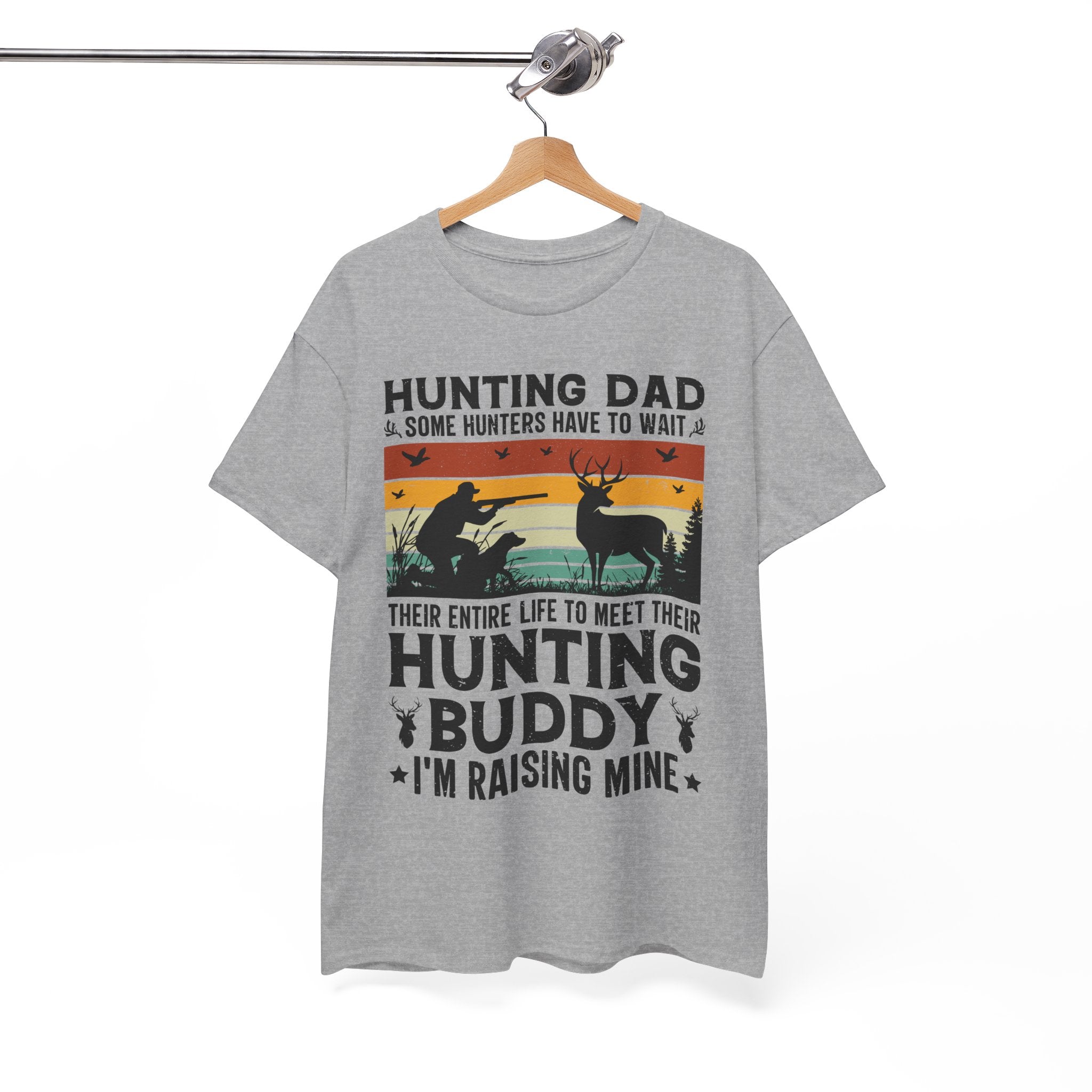 Retro Hunter Tee – Dog, Deer & Rifle Scene | Gallory Hive