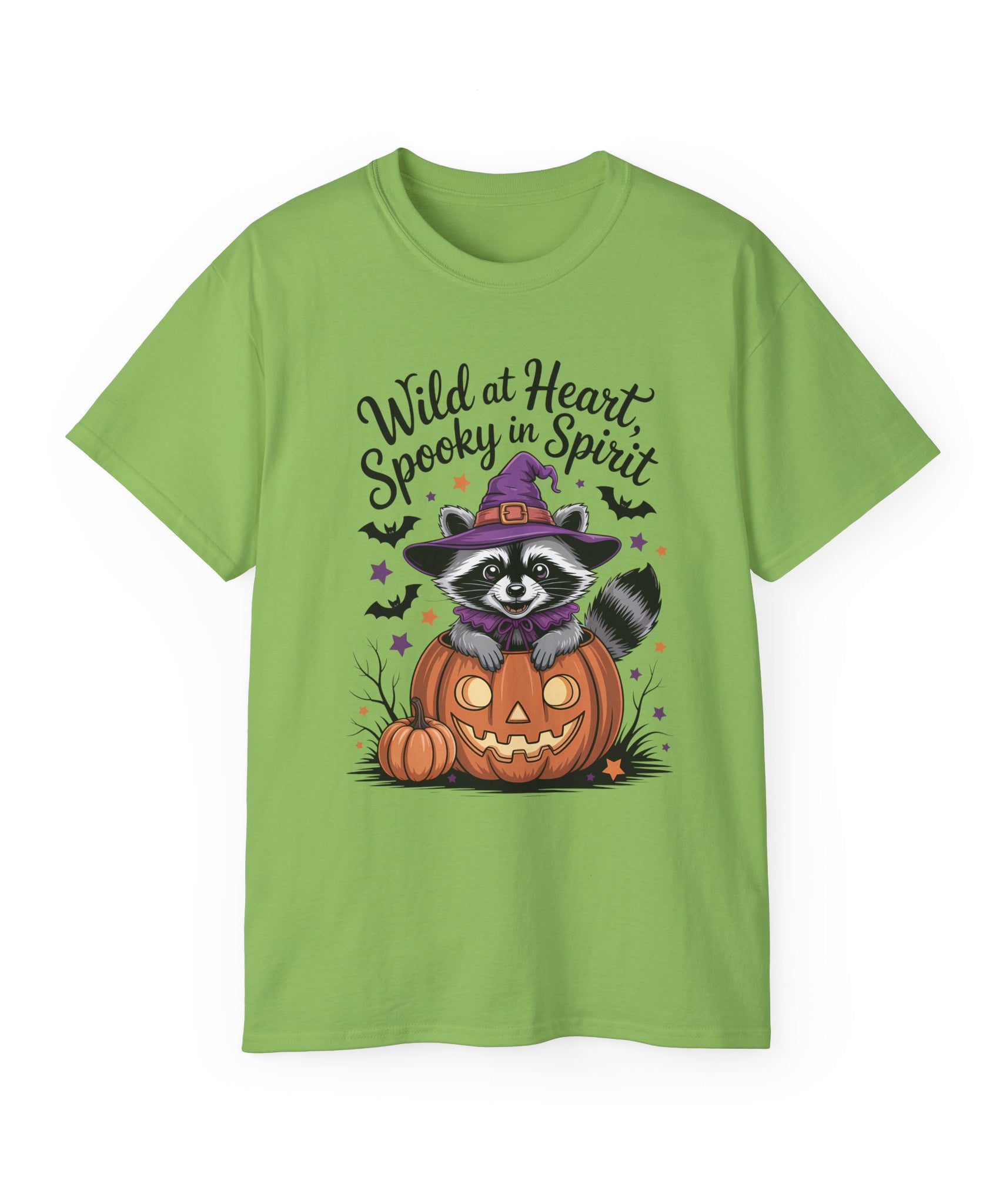 Spooky Raccoon in Pumpkin T-Shirt ~ Gallory Hive