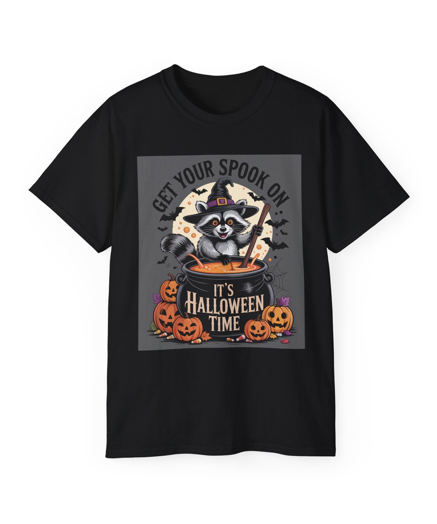 Halloween Raccoon Tee - Spook On Witch Design | Gallory Hive