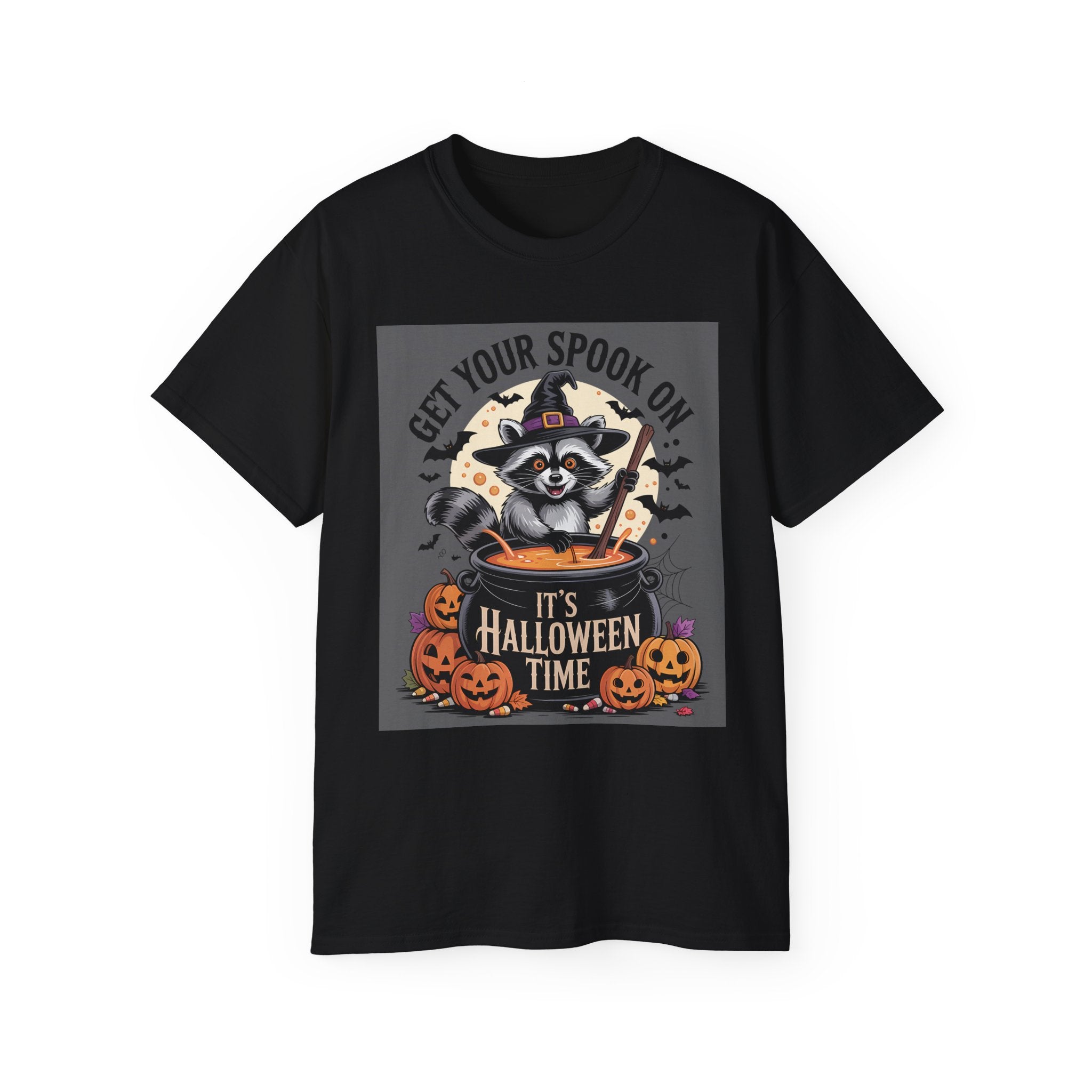 Halloween Raccoon Tee - Spook On Witch Design | Gallory Hive