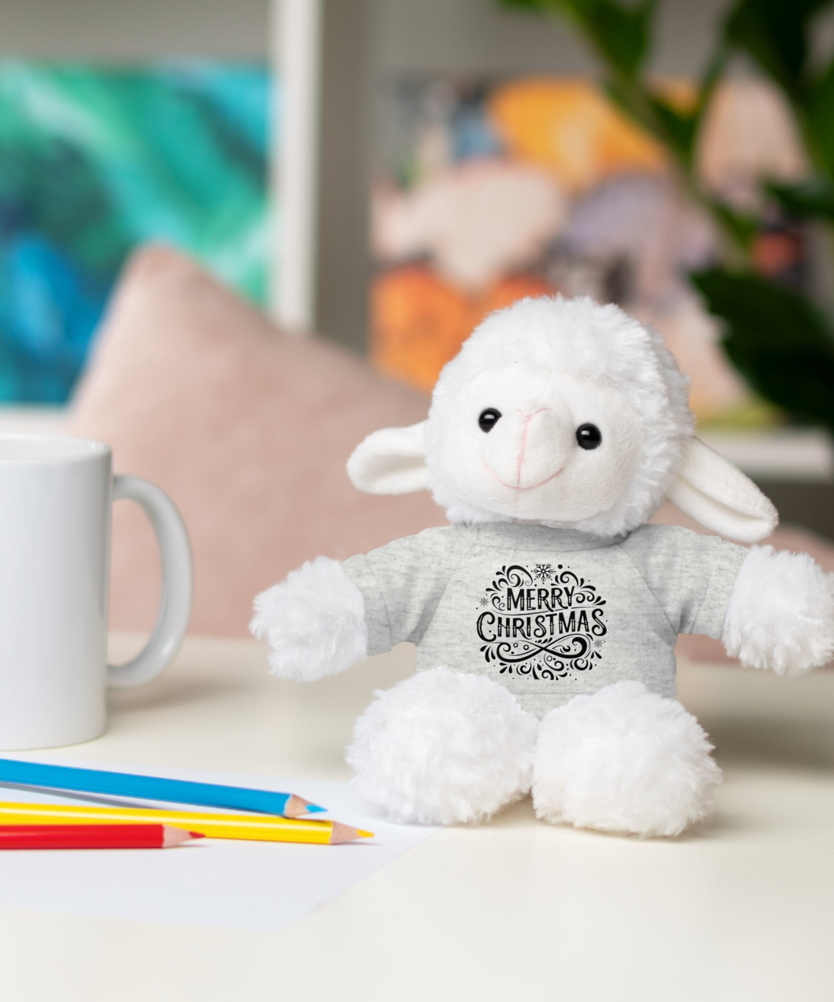 Festive Merry Christmas Stuffed Sheep | Gallory Hive