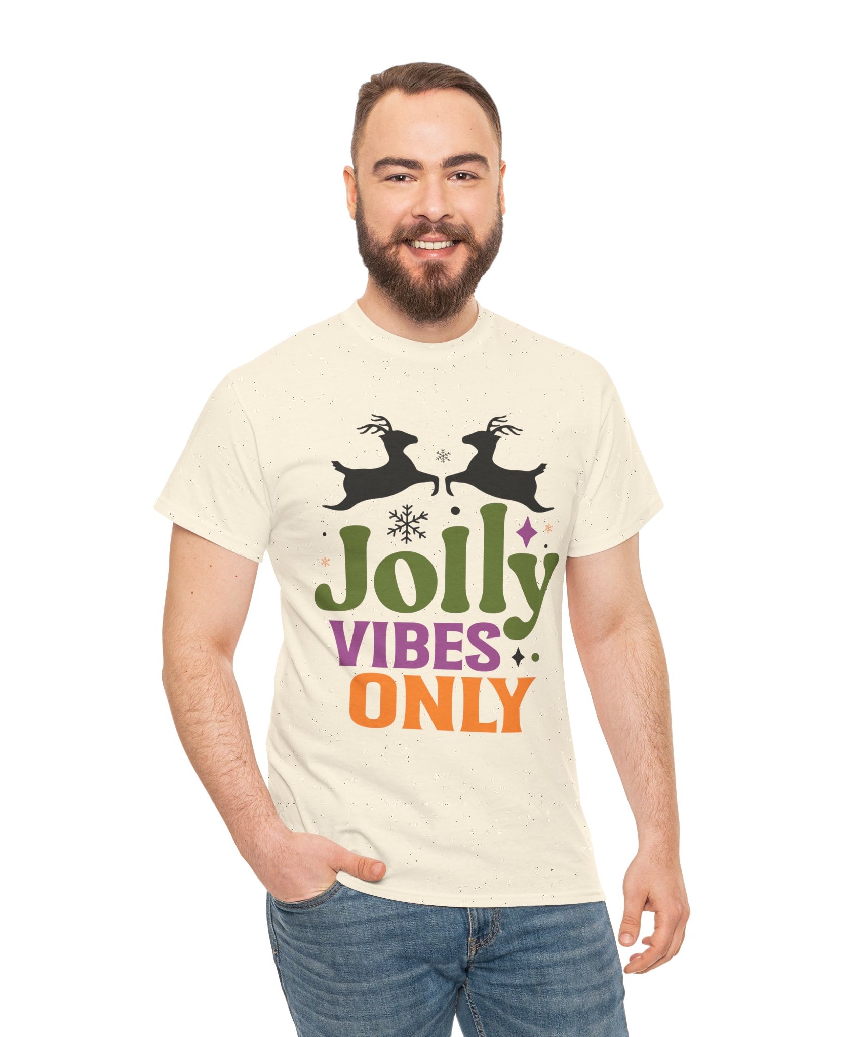 Jolly Vibes Only Retro Christmas Tee | Gallory Hive